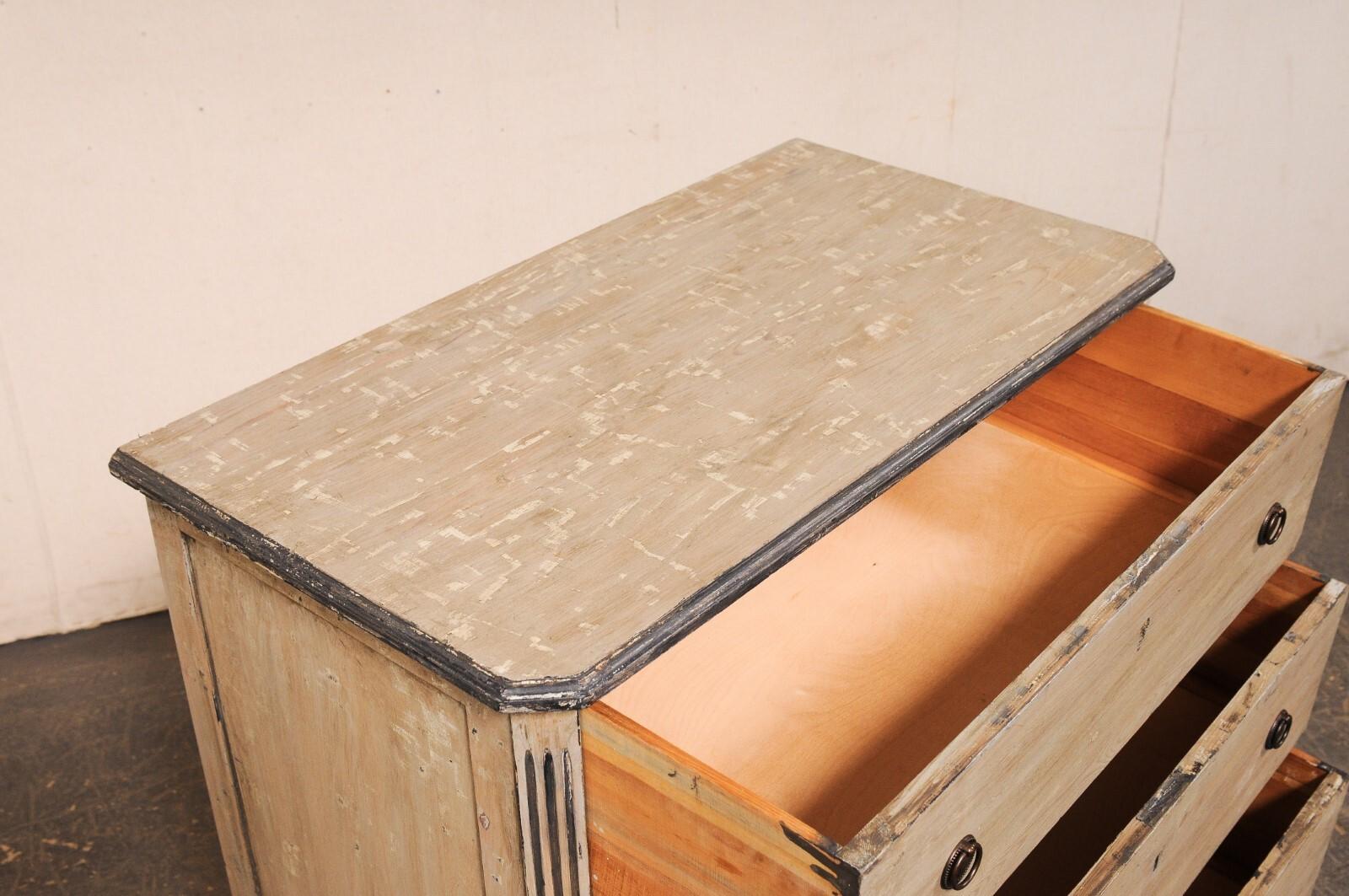 Wood Swedish Gustavian Style Chest w/Charcoal Trim, Early 20th C For Sale