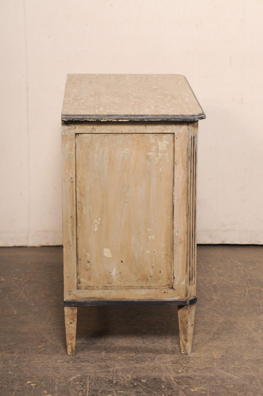Legno Cassapanca svedese in stile gustaviano con finiture in carbone, inizio XX secolo in vendita