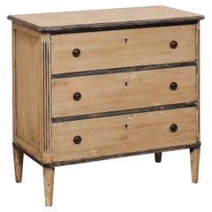 Cassapanca svedese in stile gustaviano con finiture in carbone, inizio XX secolo