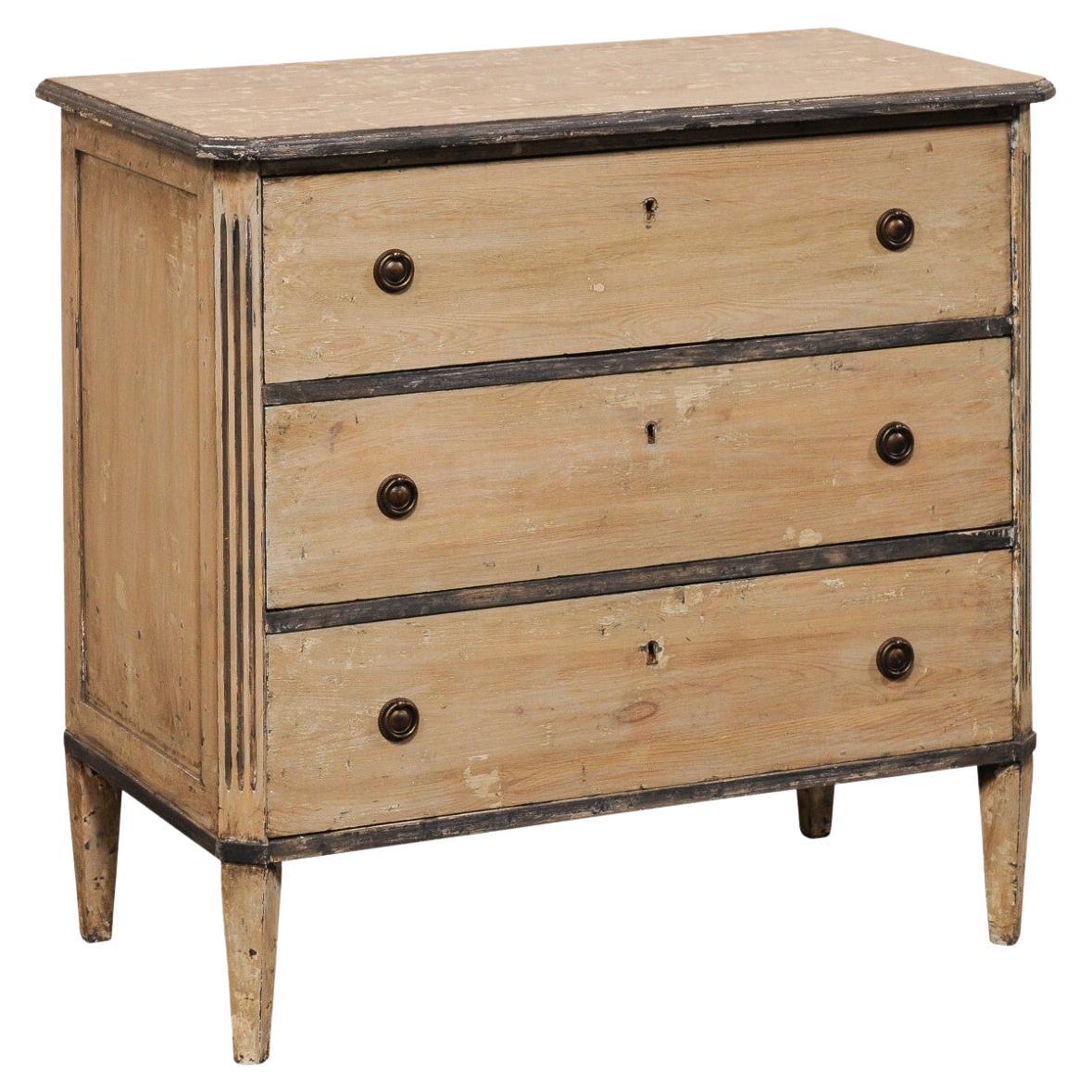 Swedish Gustavian Style Chest w/Charcoal Trim, Early 20th C For Sale