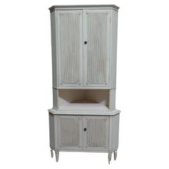 Swedish Gustavian Style Corner Cabinet 4 Door