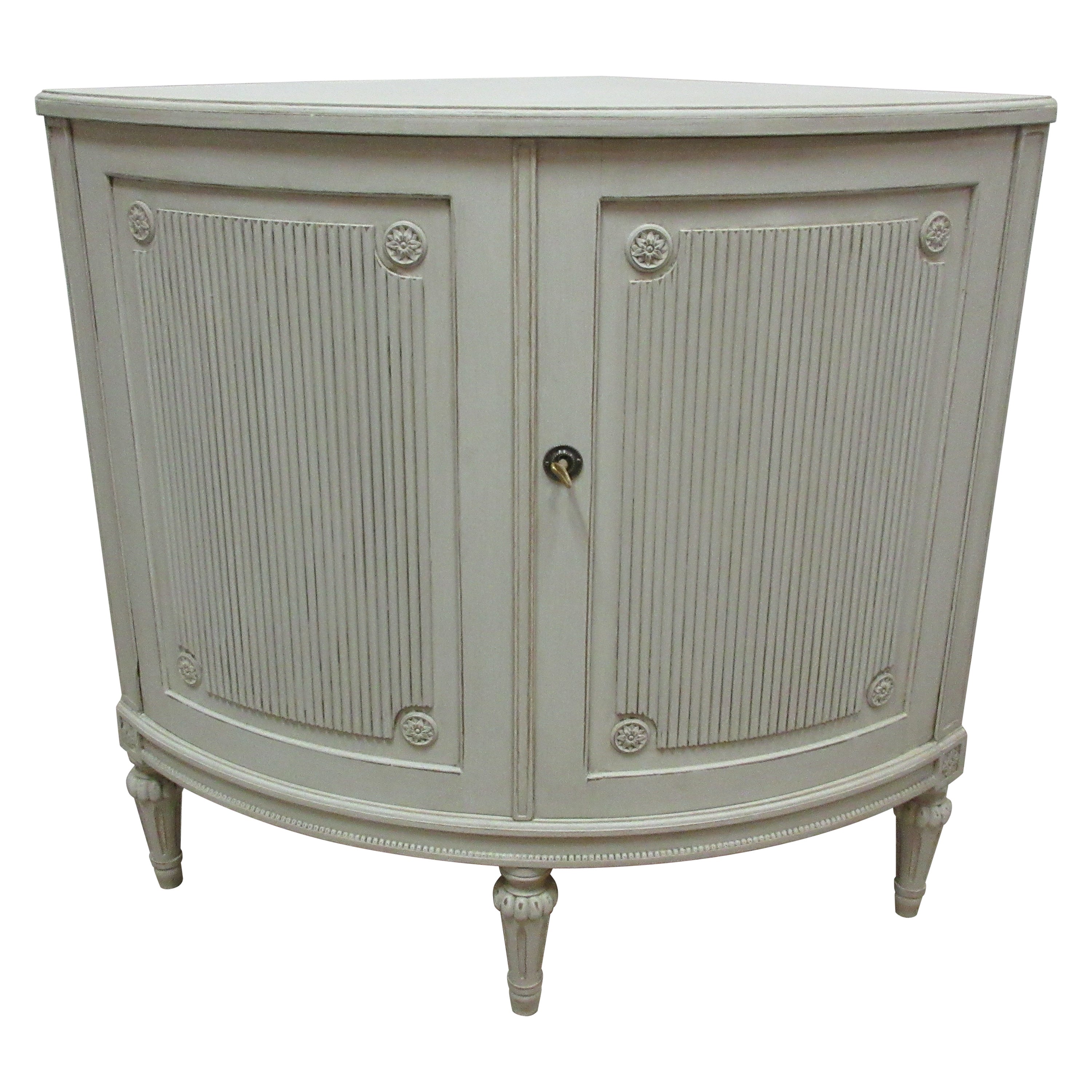 Swedish Gustavian Style Corner Cabinet