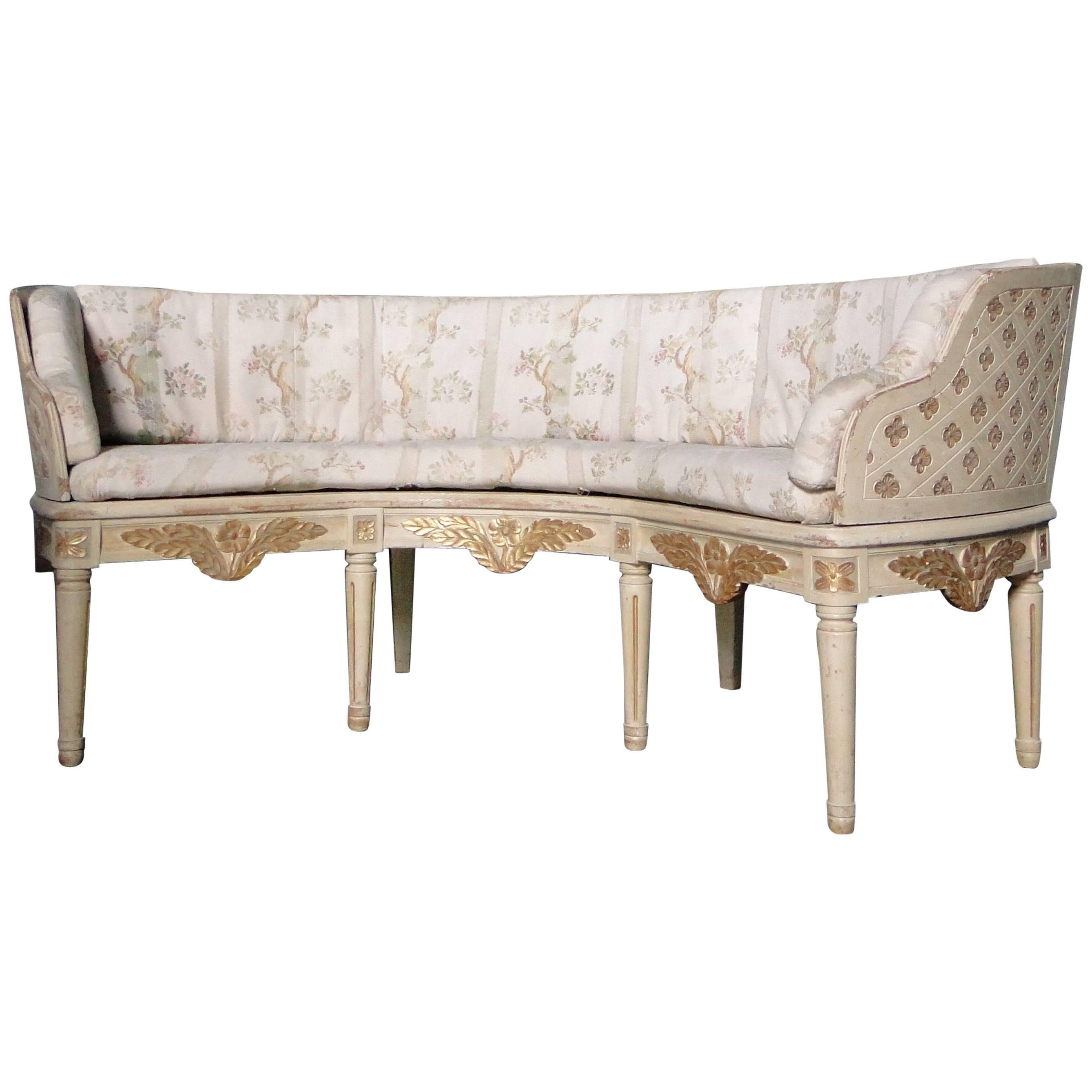 Swedish Gustavian Style Curved Sofa Beginning, 1900 For Sale