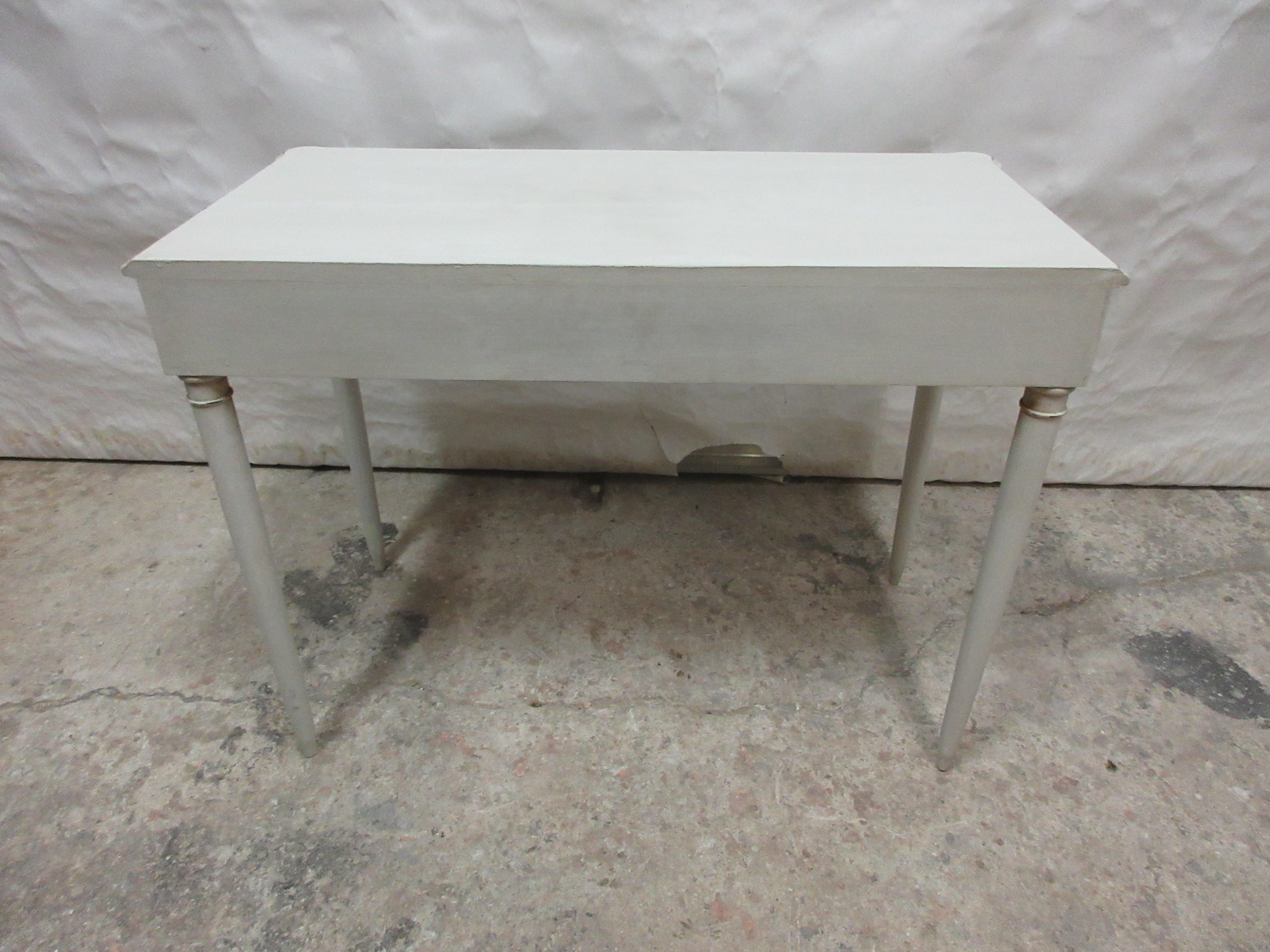 This is a Swedish Gustavian Style Desk , its been restored and repainted in Milk Paints 