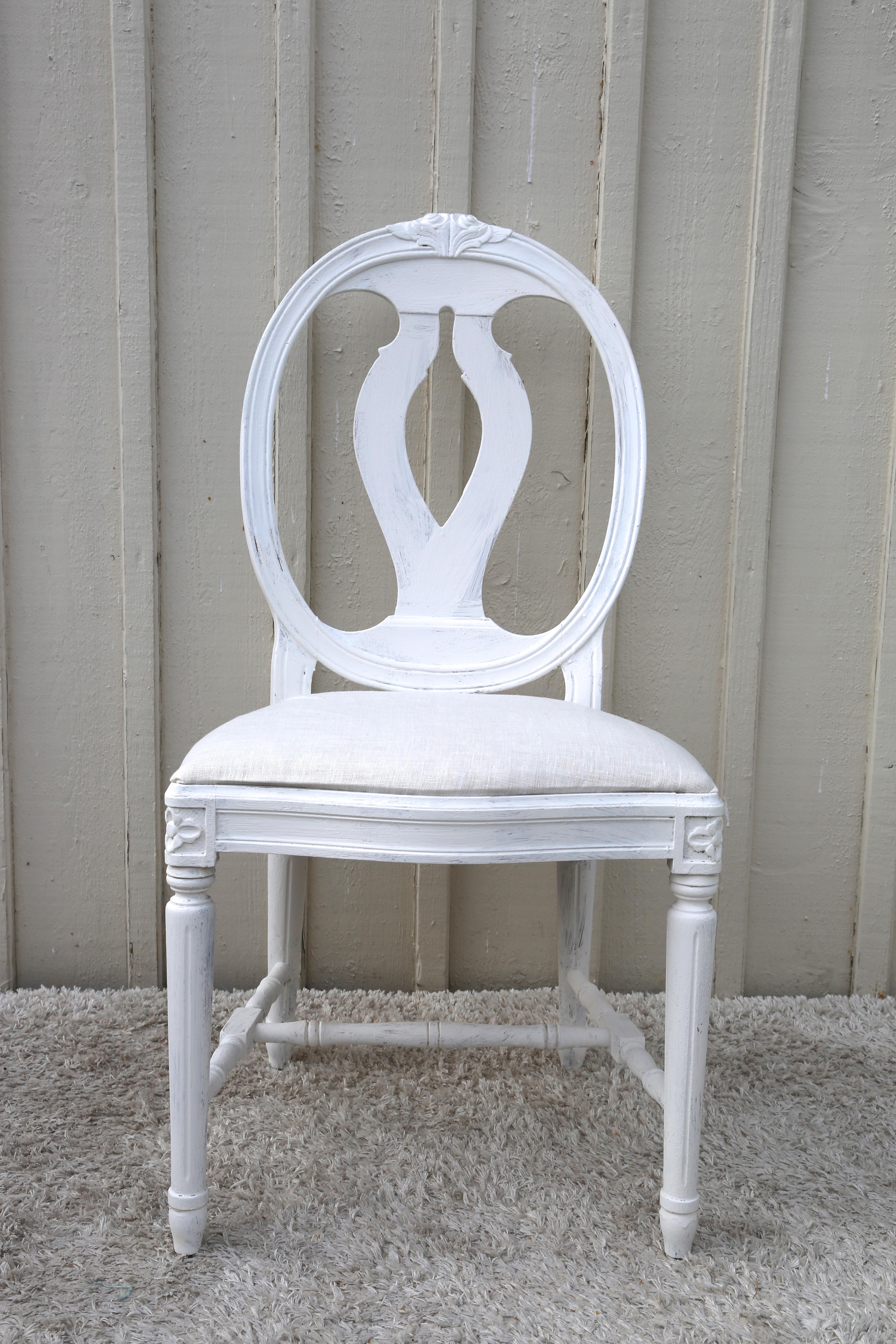16 Swedish Gustavian Style Dining Chairs with Oval Backs For Sale 2