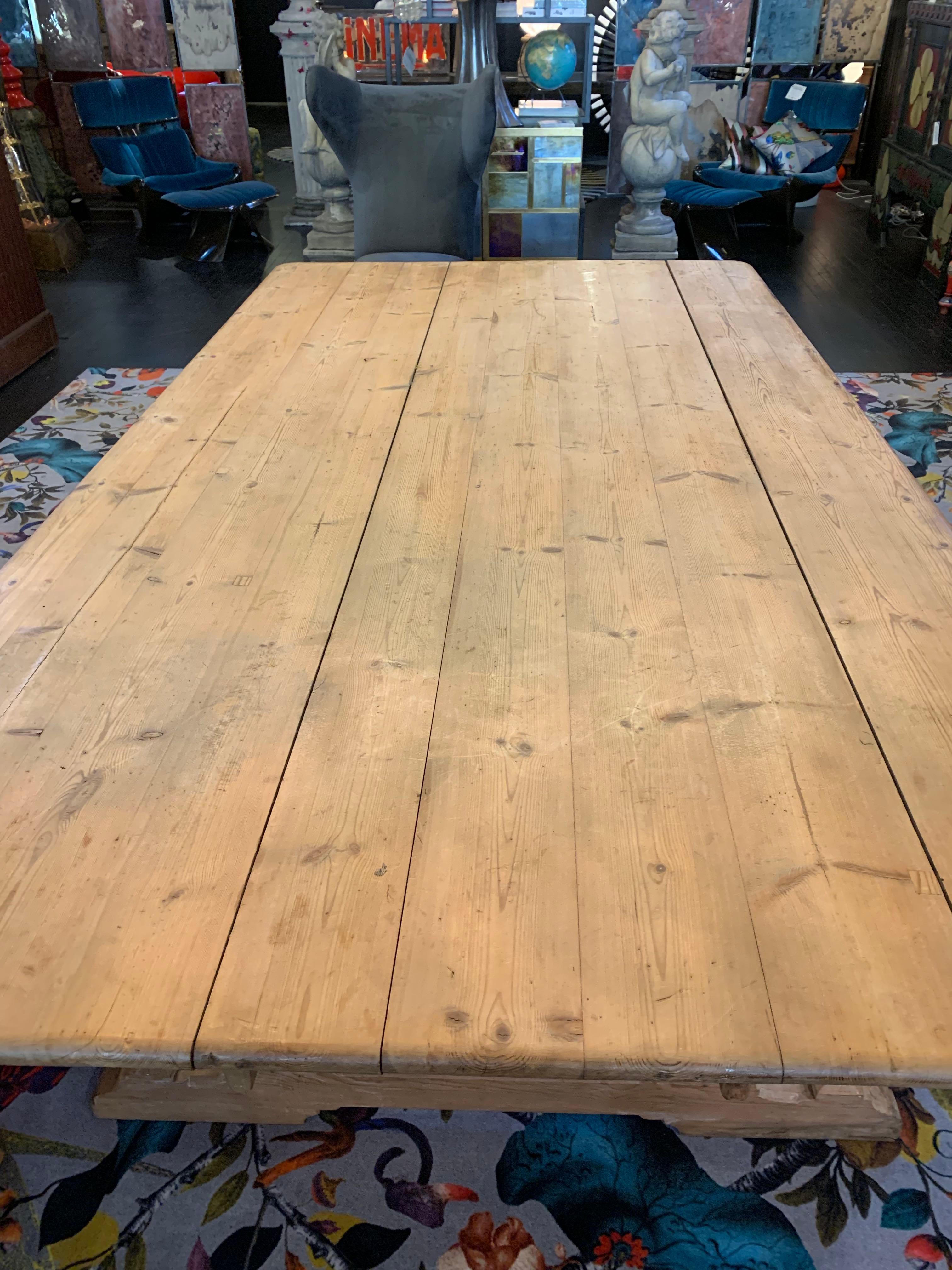 Swedish Gustavian Style Farm Dining Table In Good Condition For Sale In Hudson, NY