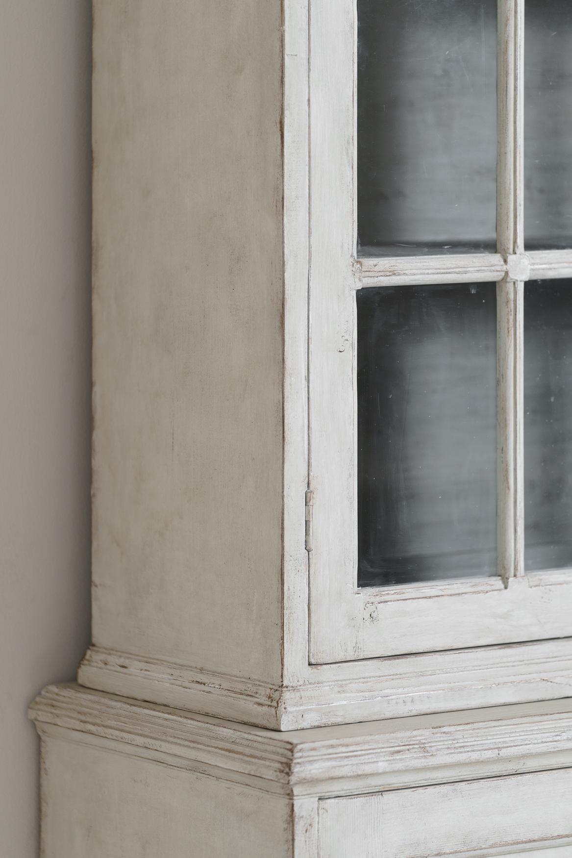 Swedish Gustavian Style Four-Door Glass Vitrine Bookcase Cabinet 3