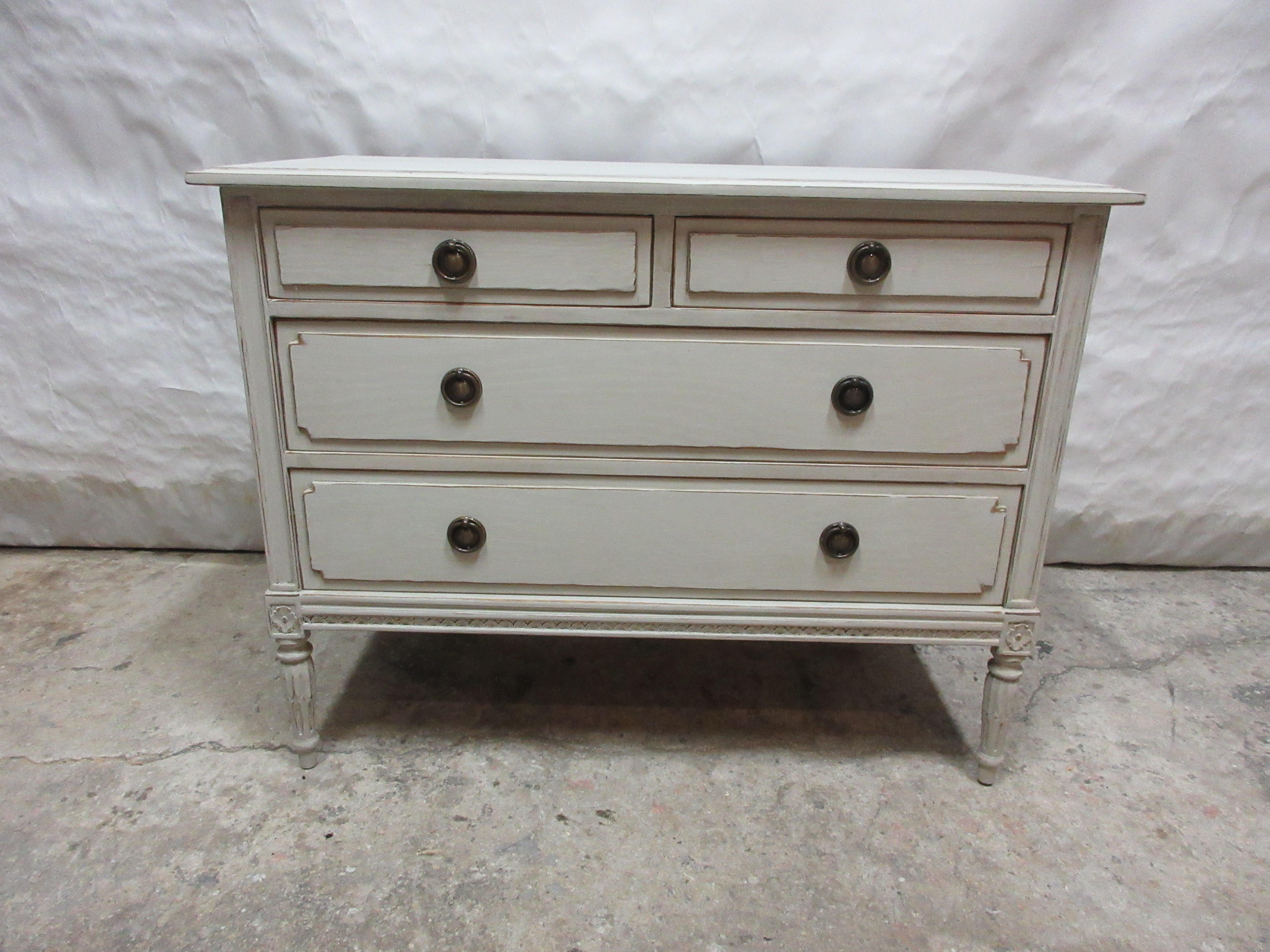 Swedish Gustavian Style Four Drawer Chest For Sale 1