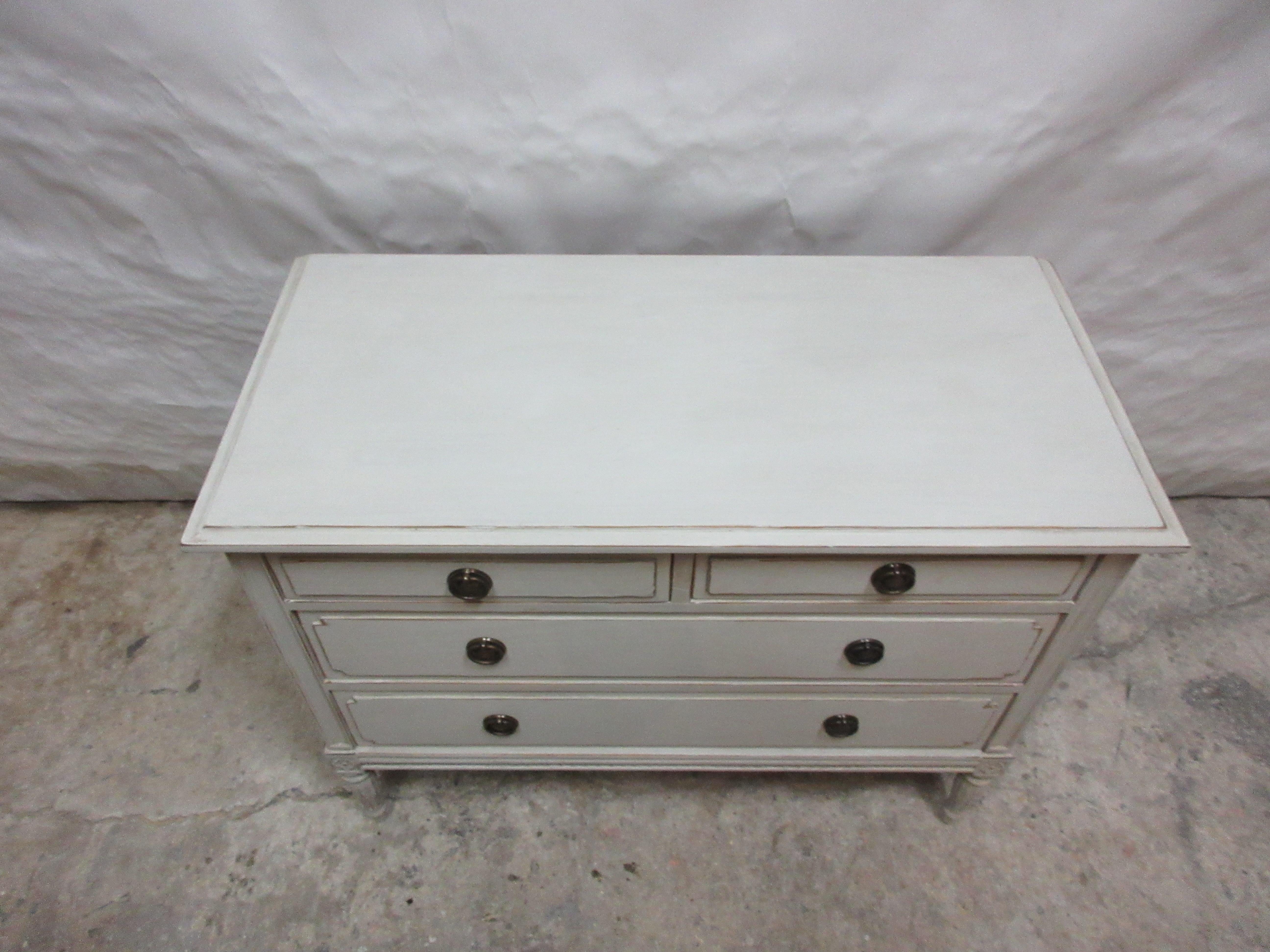 Swedish Gustavian Style Four Drawer Chest For Sale 3