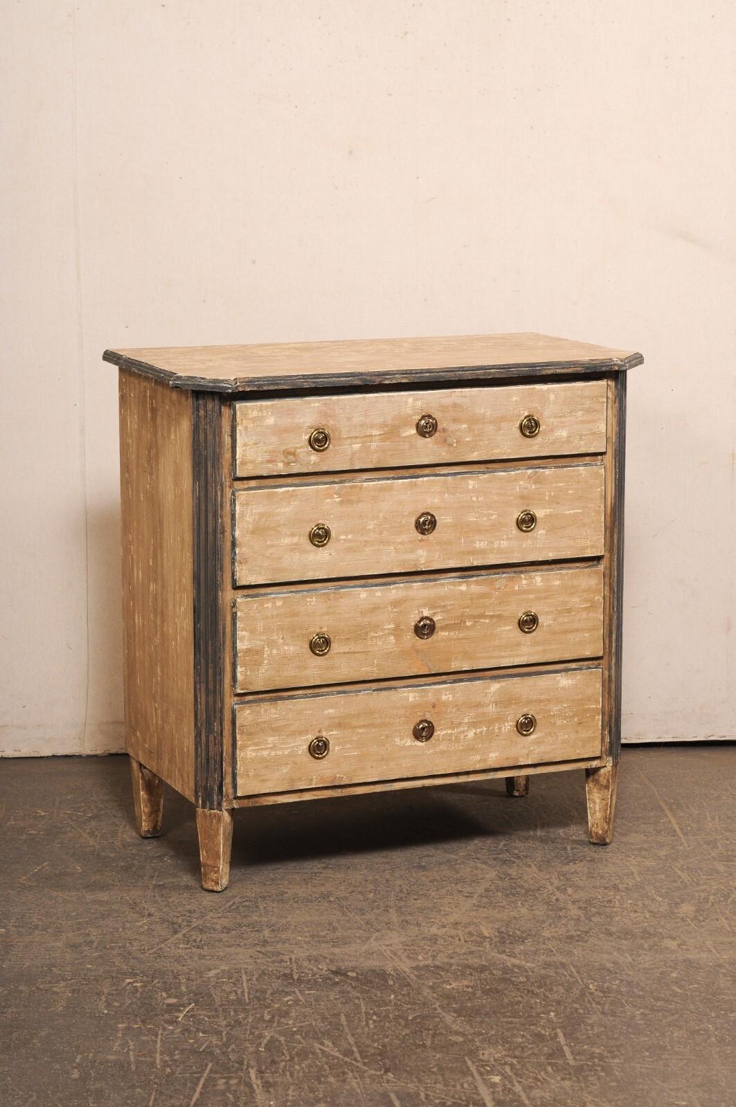 Swedish Gustavian Style Four Drawer Chest, Late 19th C. For Sale 7