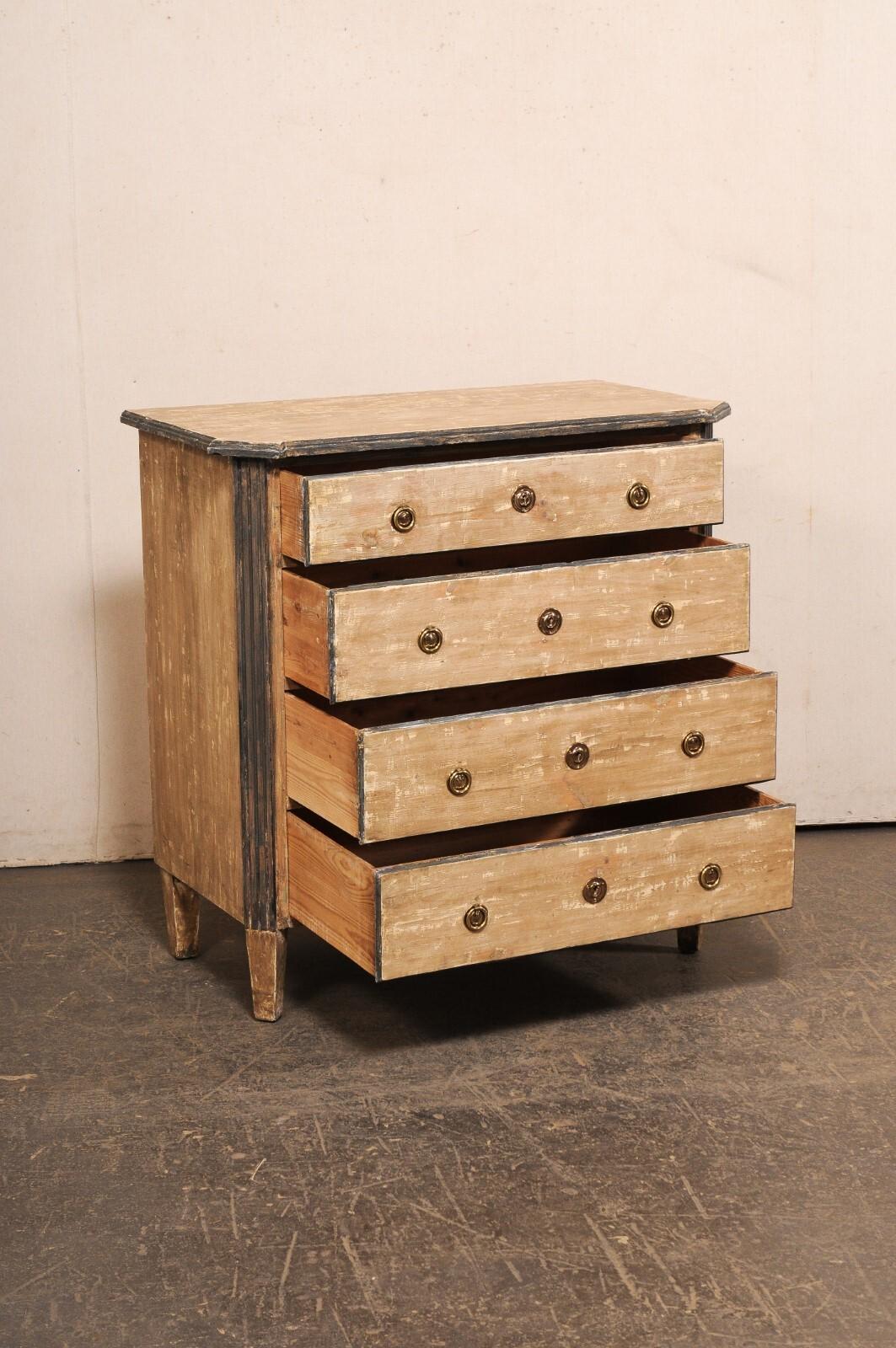 Swedish Gustavian Style Four Drawer Chest, Late 19th C. In Good Condition For Sale In Atlanta, GA
