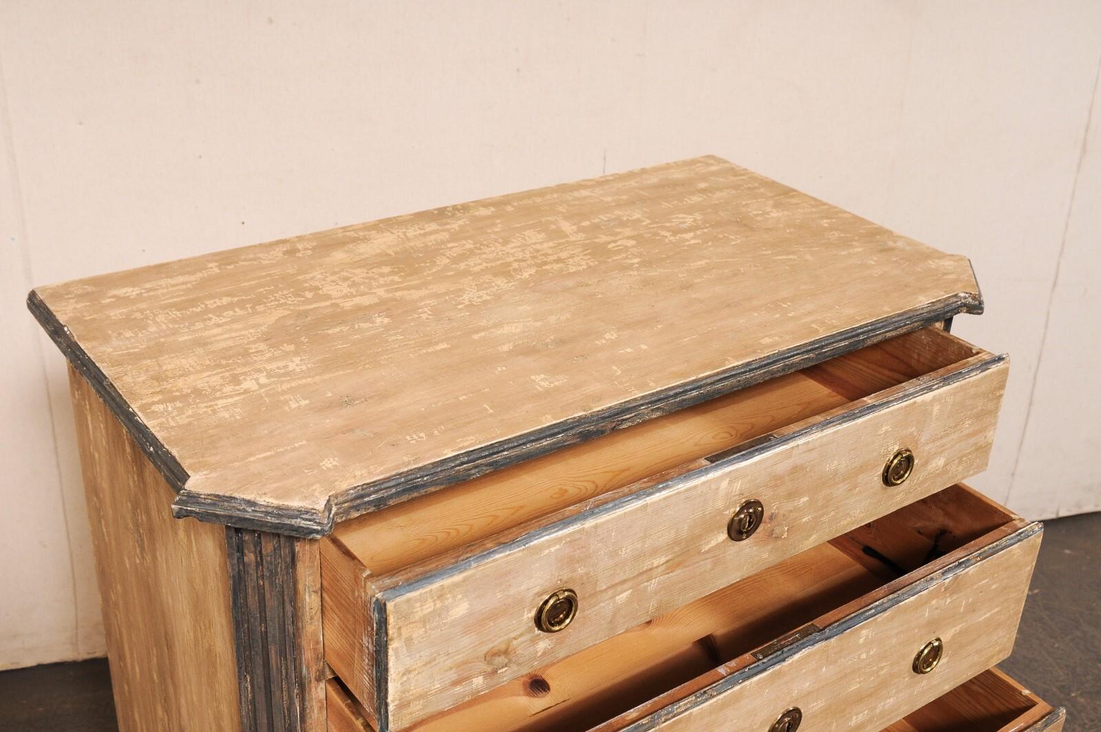 Wood Swedish Gustavian Style Four Drawer Chest, Late 19th C. For Sale