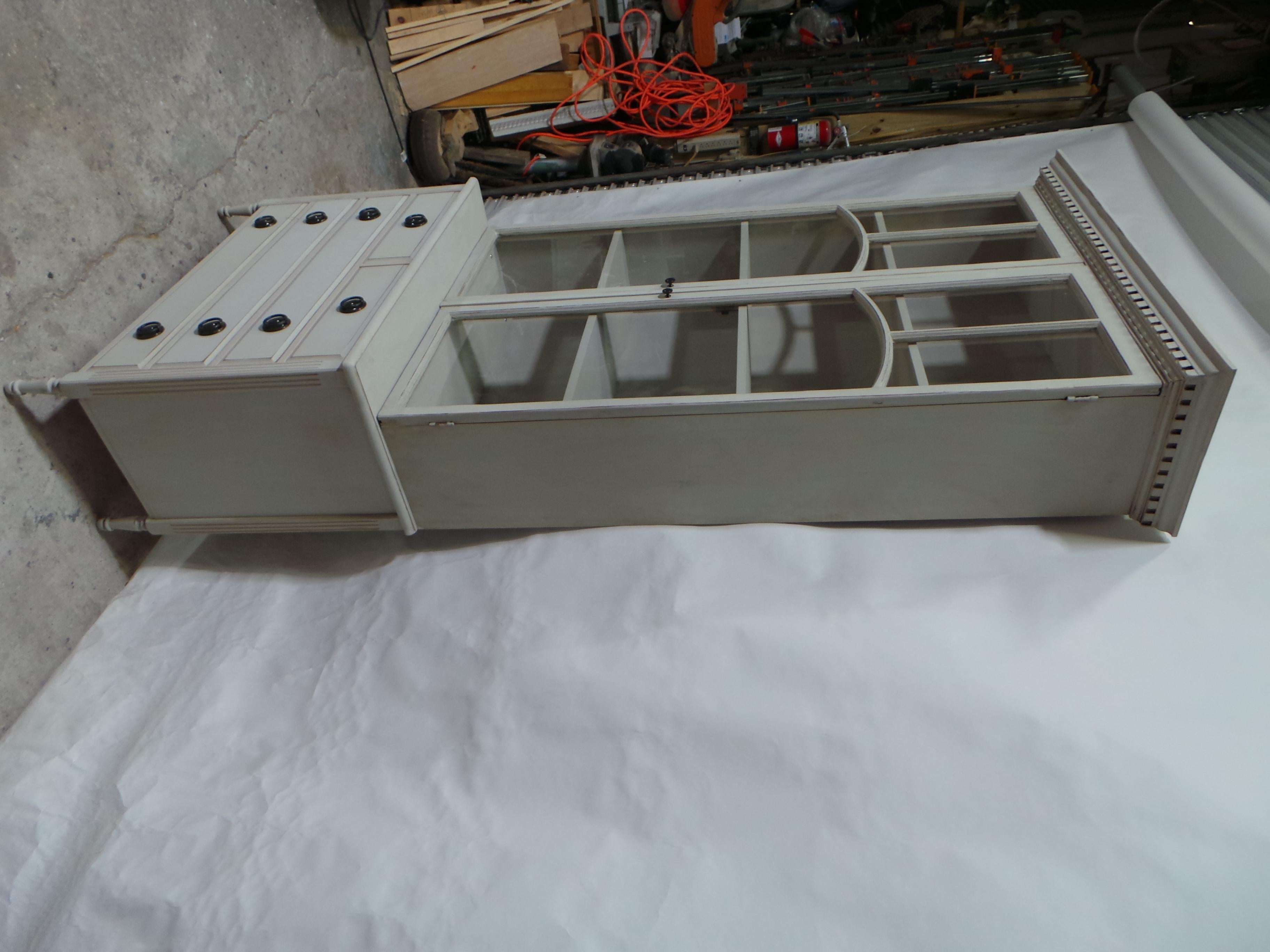 Swedish Gustavian Style Glass Top Cabinet 5