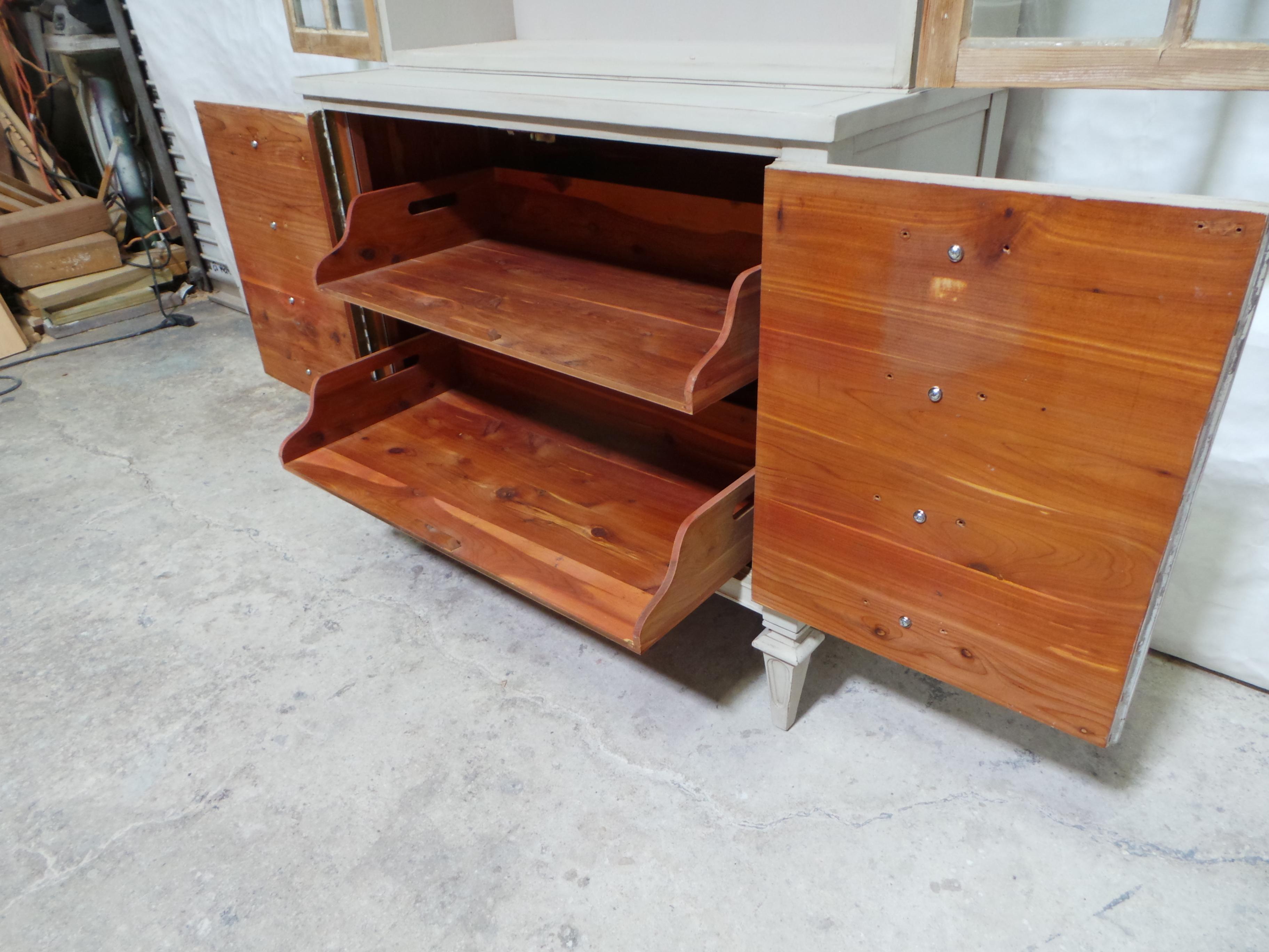Swedish  Gustavian  Style Glass Top Cabinet 6