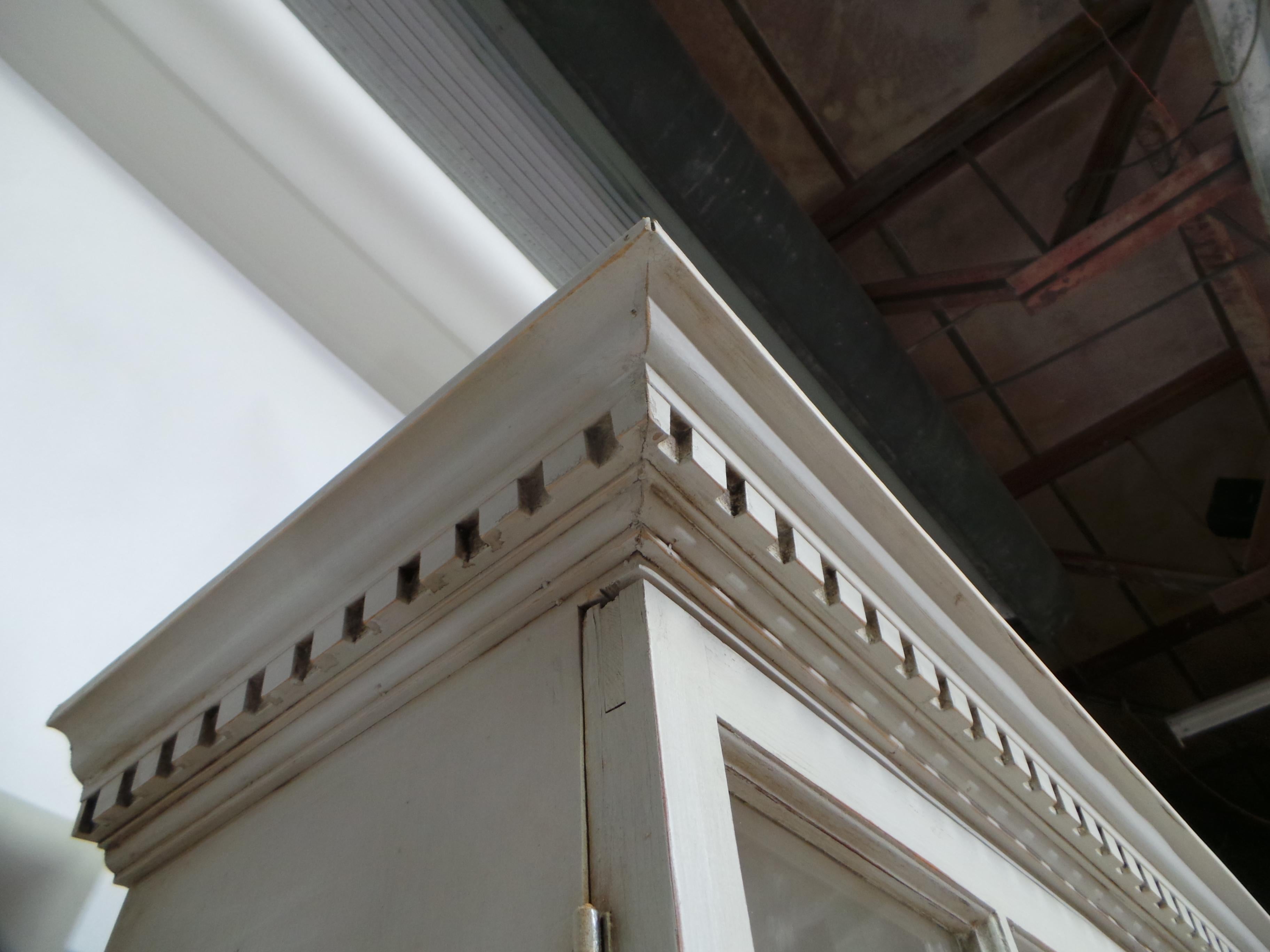 Swedish Gustavian Style Glass Top Cabinet 8