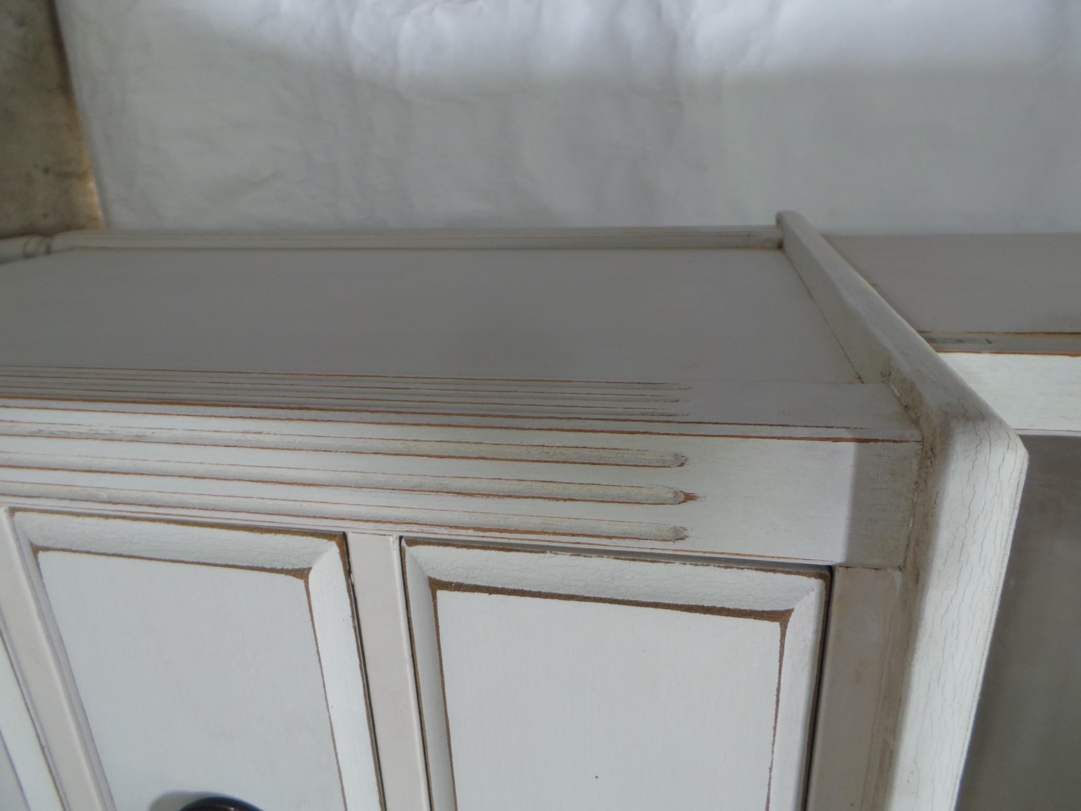 Late 20th Century Swedish Gustavian Style Glass Top Cabinet