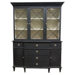 Swedish Gustavian Style Glass Top Cabinet