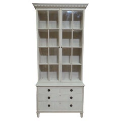 Swedish Gustavian Style Glass Top Cabinet