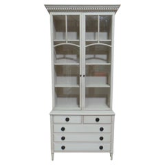 Swedish Gustavian Style Glass Top Cabinet