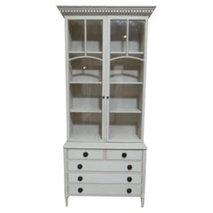 Swedish Gustavian Style Glass Top Cabinet