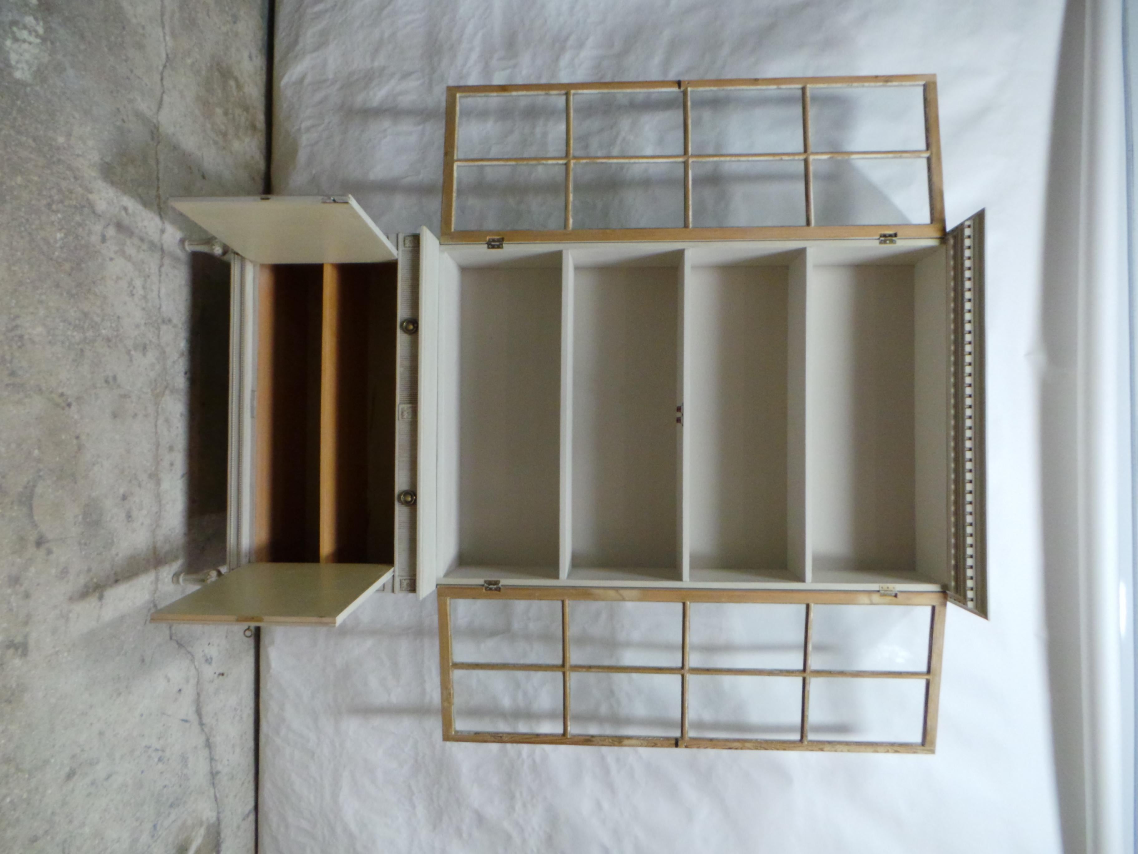 Swedish Gustavian Style Glass Top Hutch For Sale 9