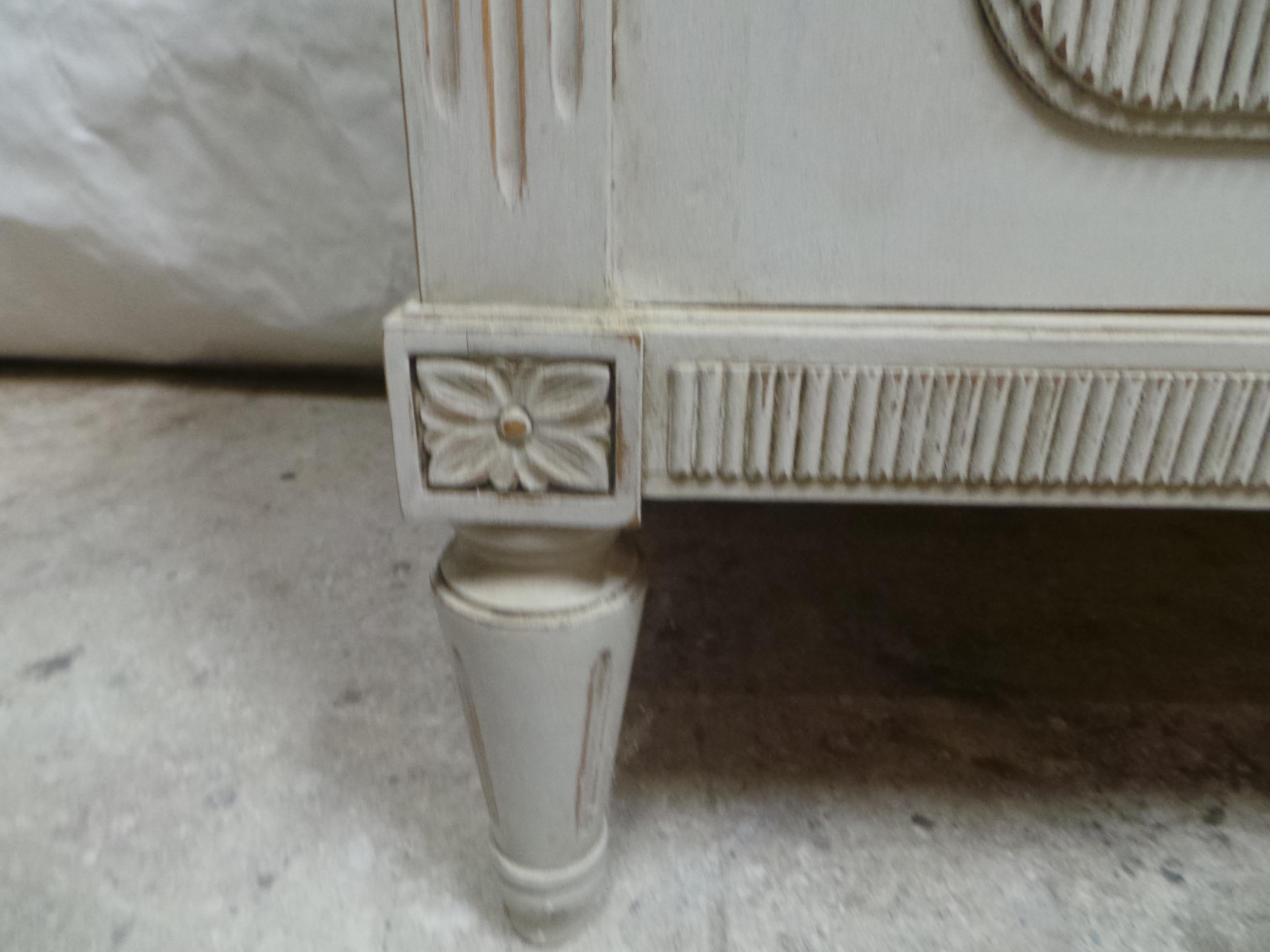 Swedish Gustavian Style Glass Top Hutch For Sale 1