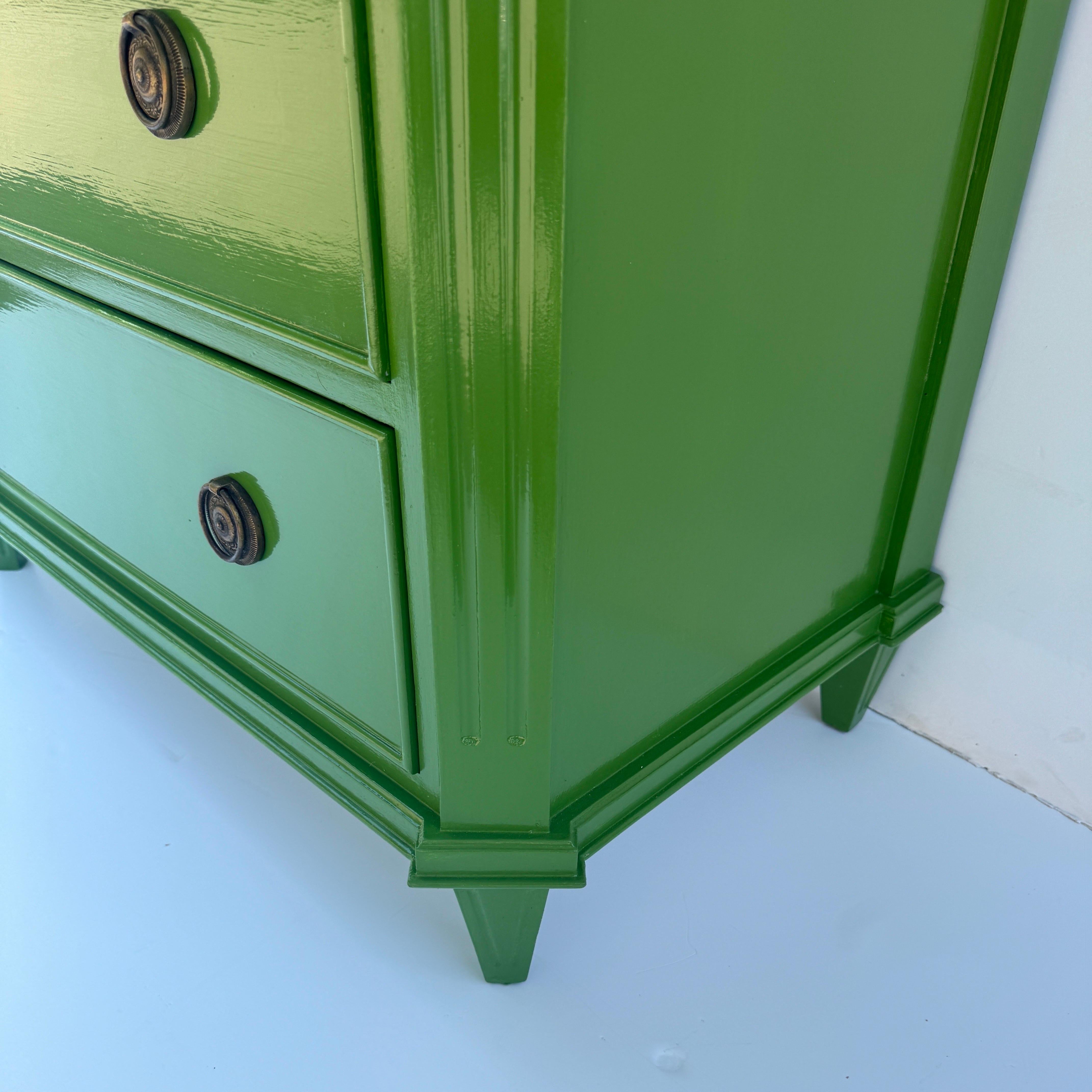Swedish Gustavian Style Green Lacquered Chest of Drawers or Commode 7