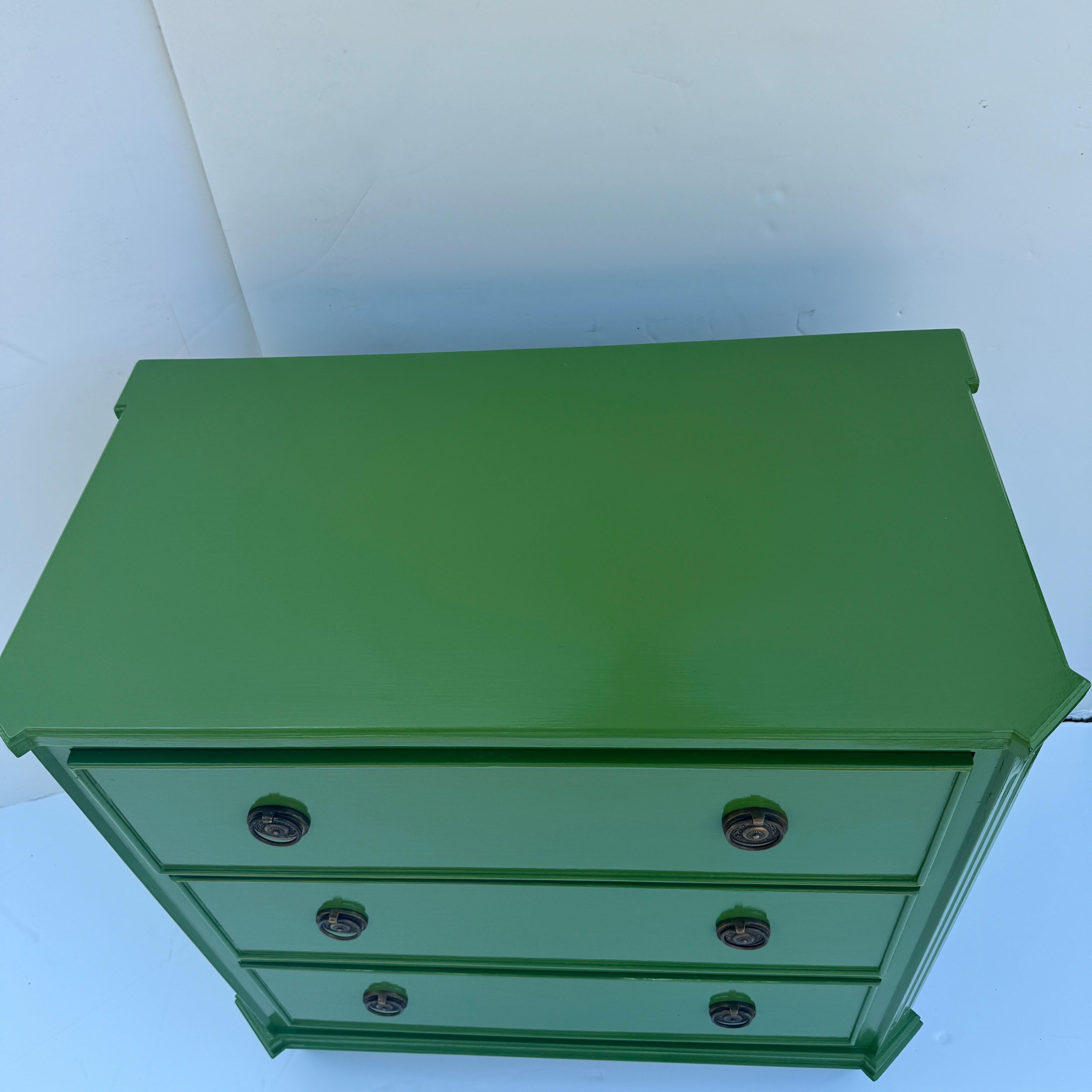 Swedish Gustavian Style Green Lacquered Chest of Drawers or Commode 8