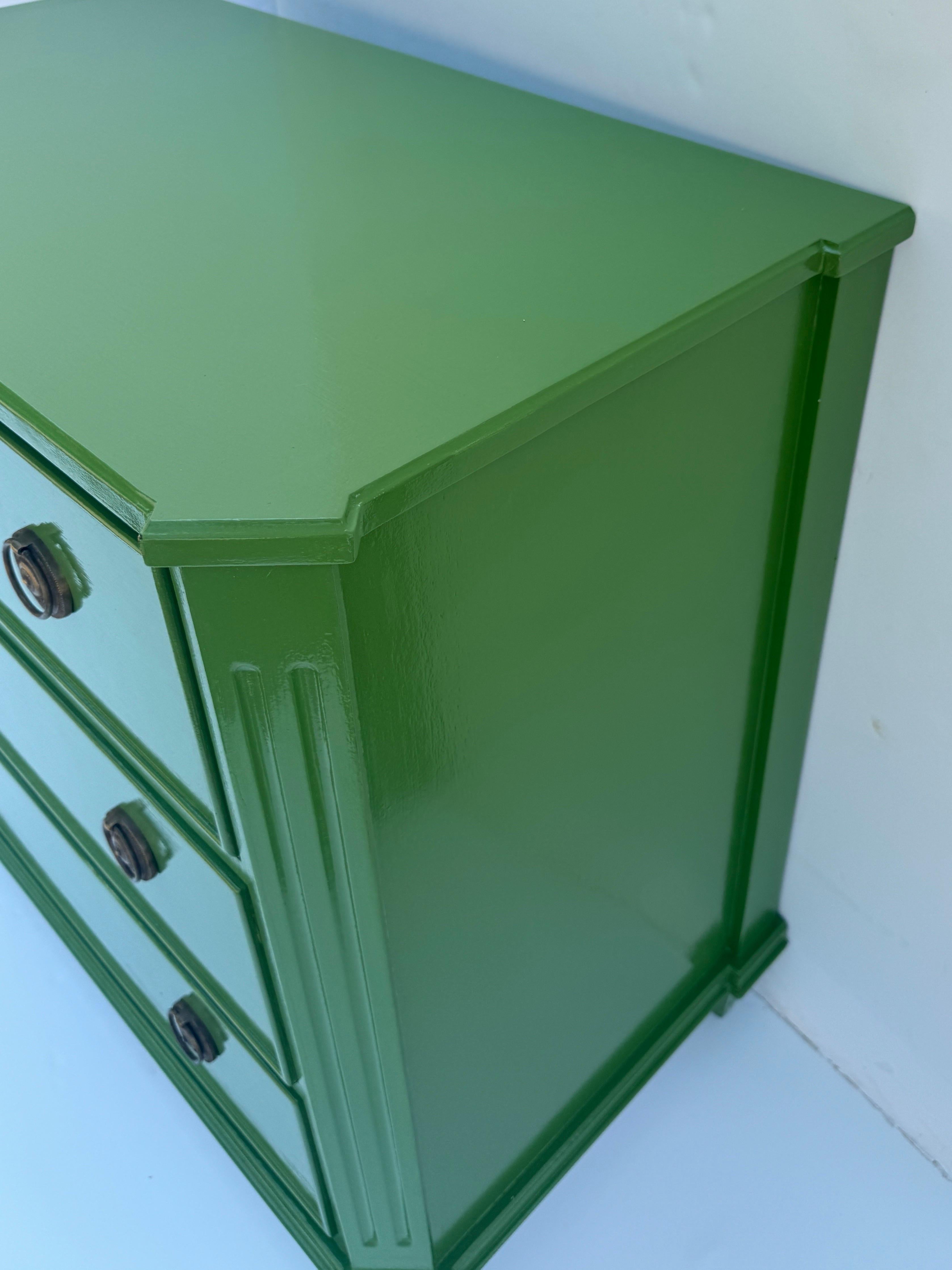 Swedish Gustavian Style Green Lacquered Chest of Drawers or Commode 9