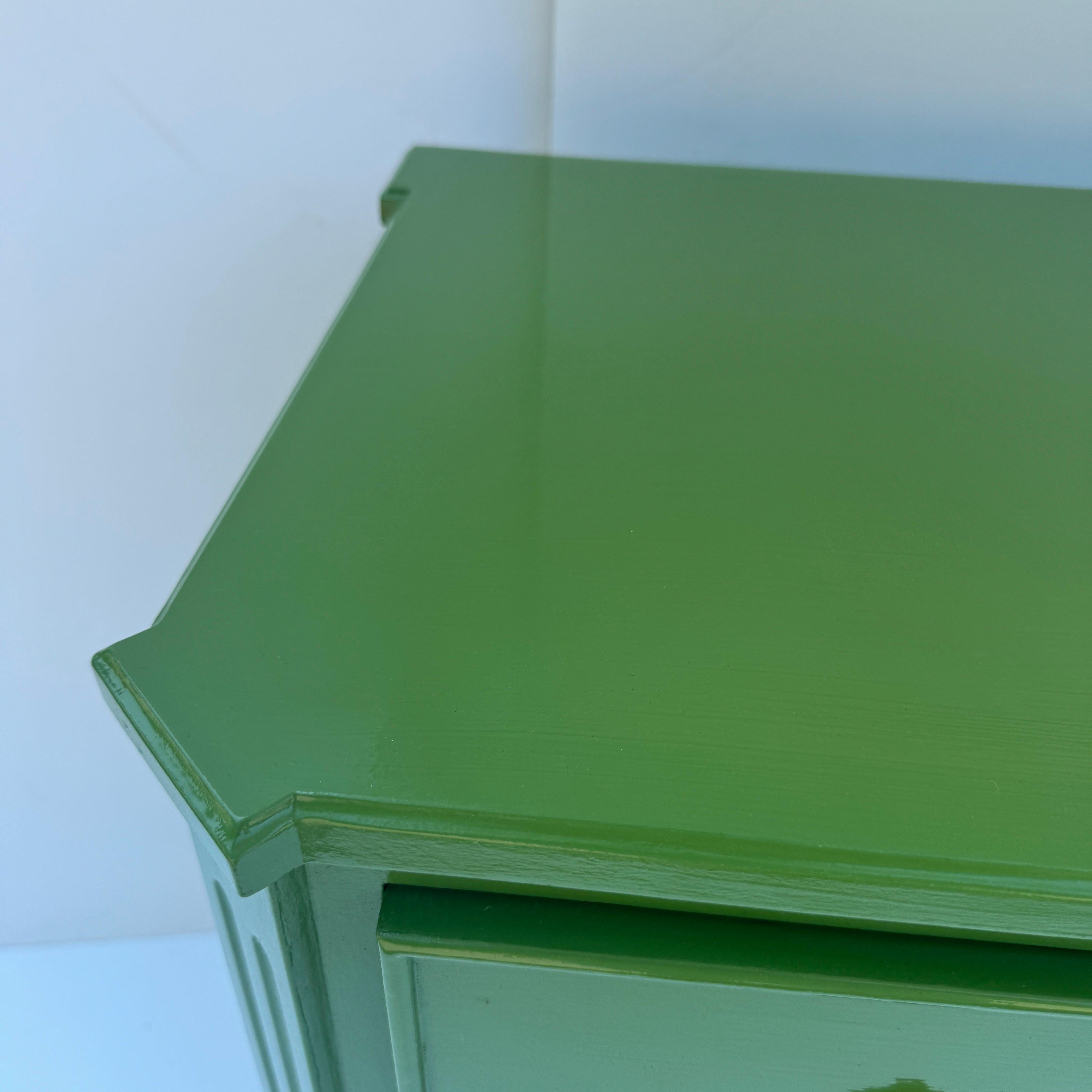 Swedish Gustavian Style Green Lacquered Chest of Drawers or Commode 10
