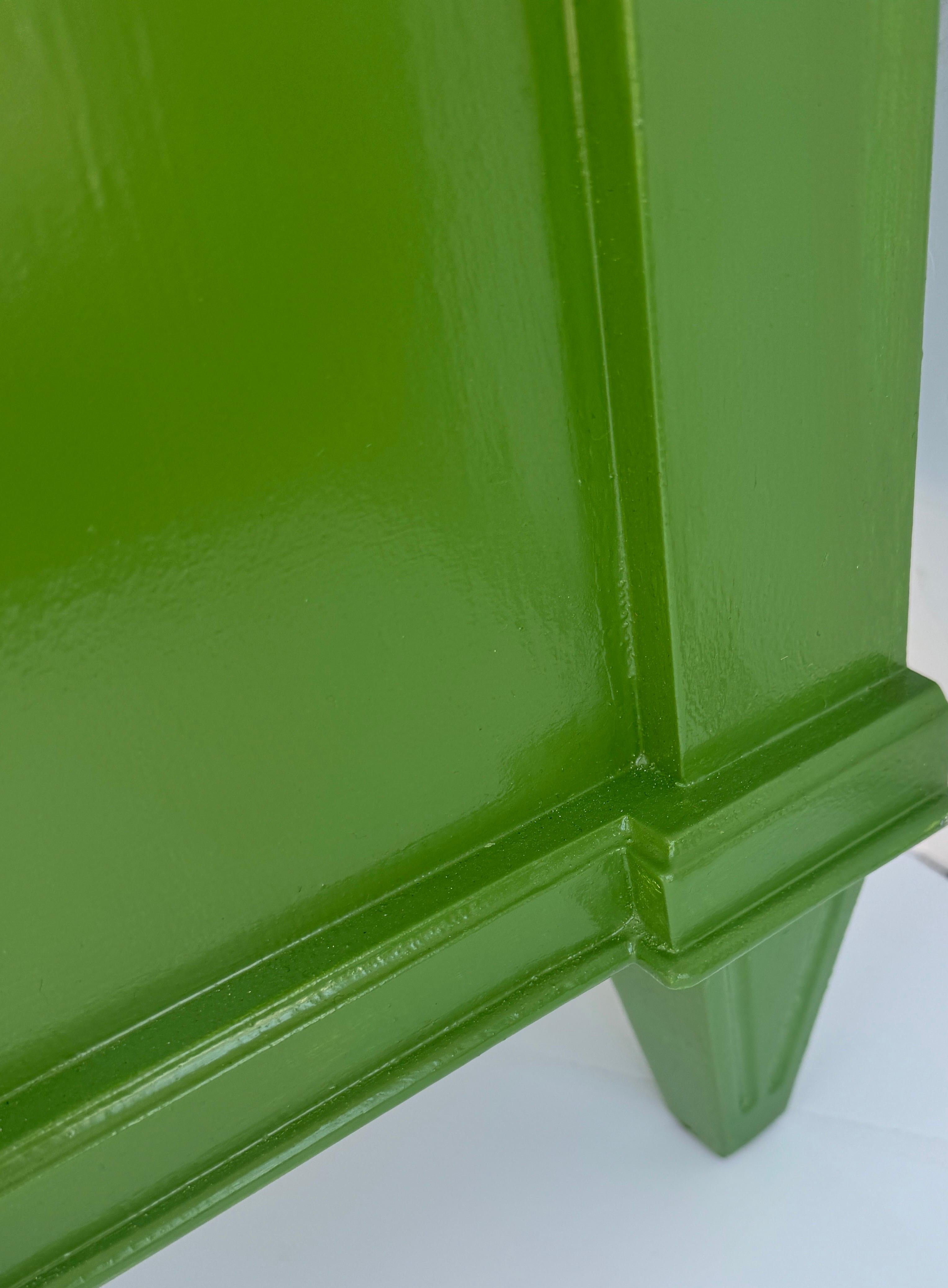 Swedish Gustavian Style Green Lacquered Chest of Drawers or Commode 1