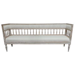Antique Swedish Gustavian Style Hallway Bench 100% Original Paint