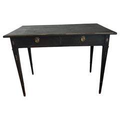 Swedish Gustavian Style Late 19th Century Painted Desk With Two Drawers