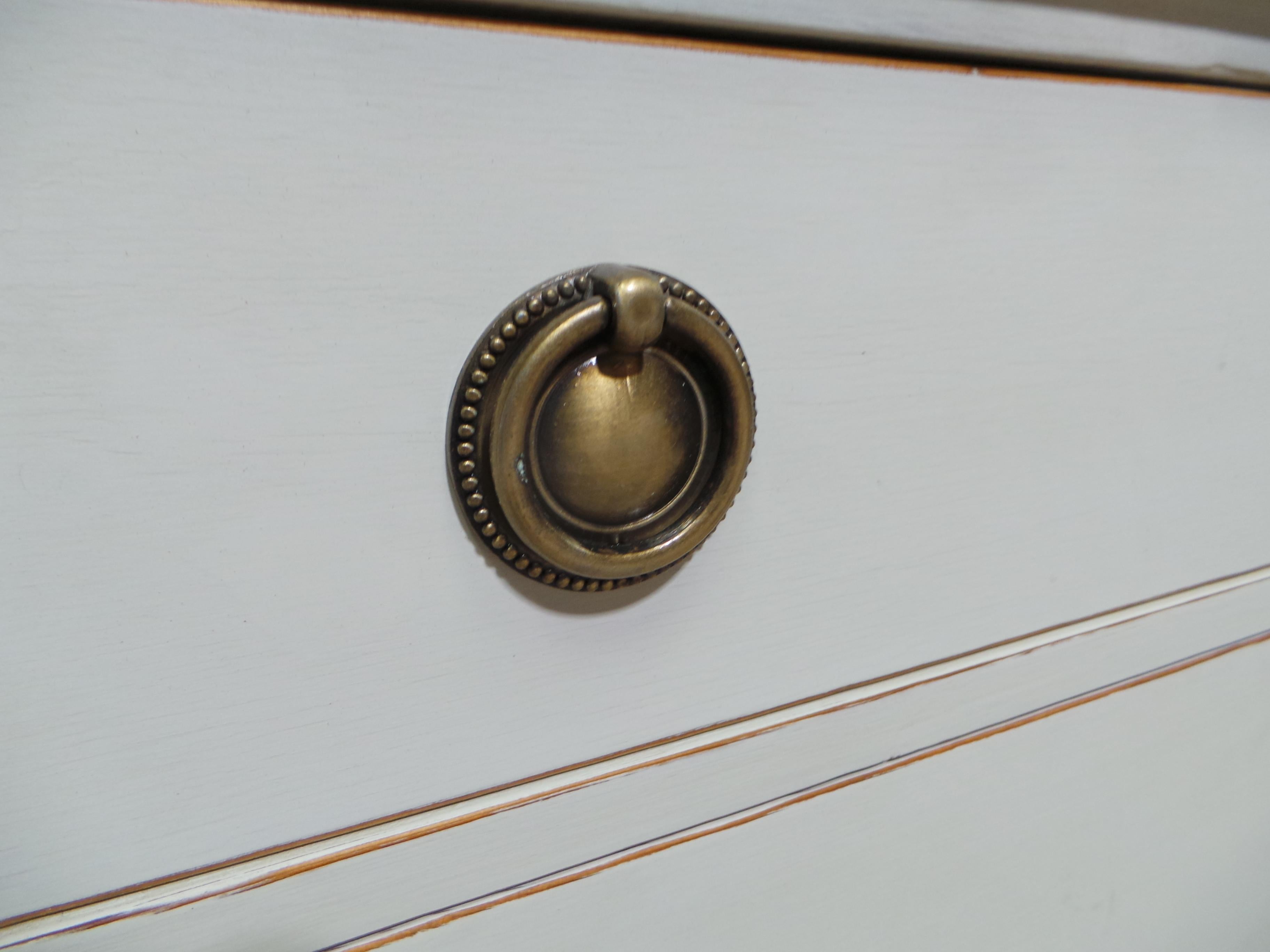 This is a unique set of 3 drawer gustavian style chest of drawers. they have been restored and repainted with Milk Paints 
