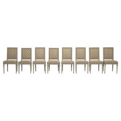Swedish Gustavian Style Original Paint Set of '8' Near Match Dining Chairs