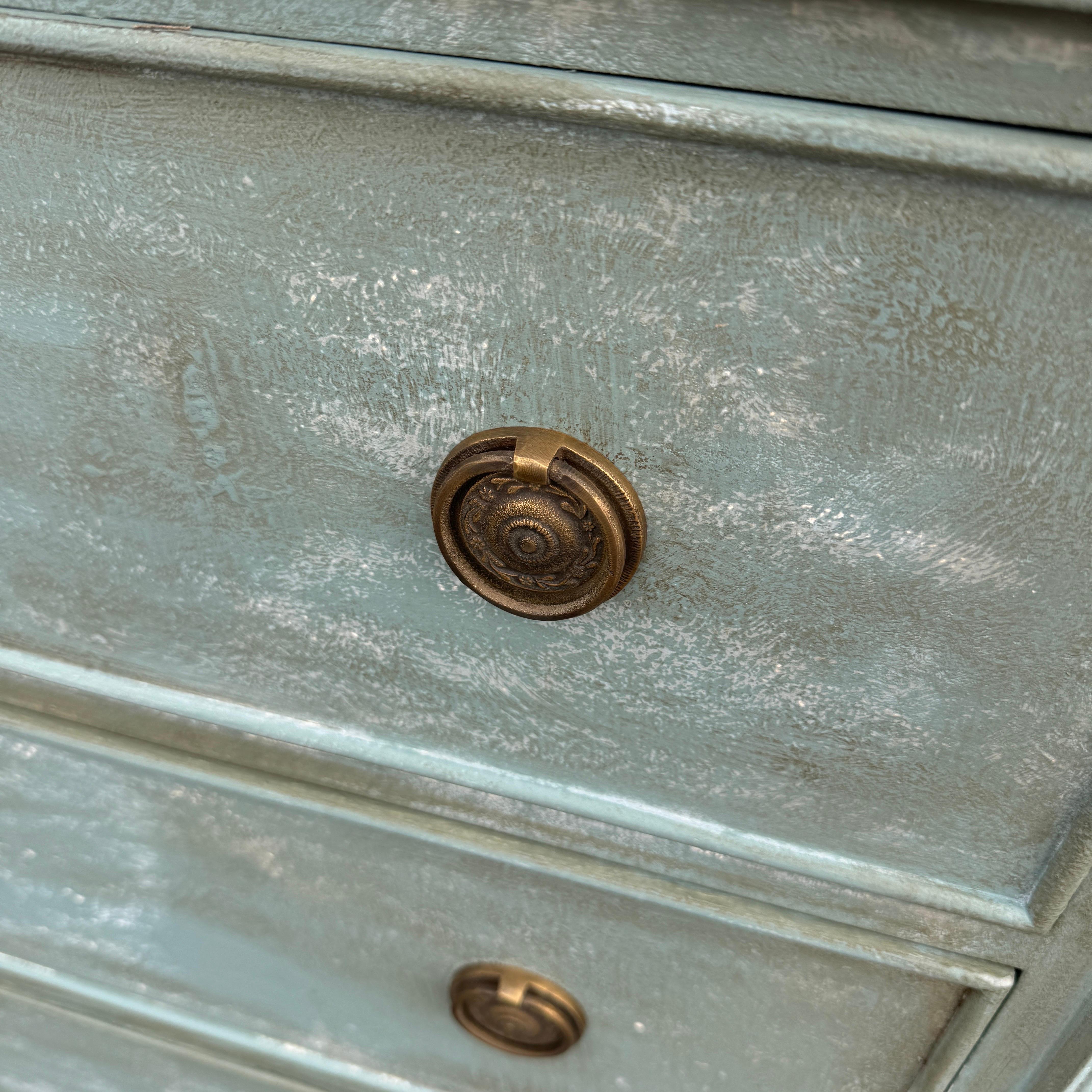 Contemporary Swedish Gustavian Style Painted 3 Drawer Chest Bureau For Sale