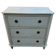 Swedish Gustavian Style Painted 3 Drawer Chest Bureau
