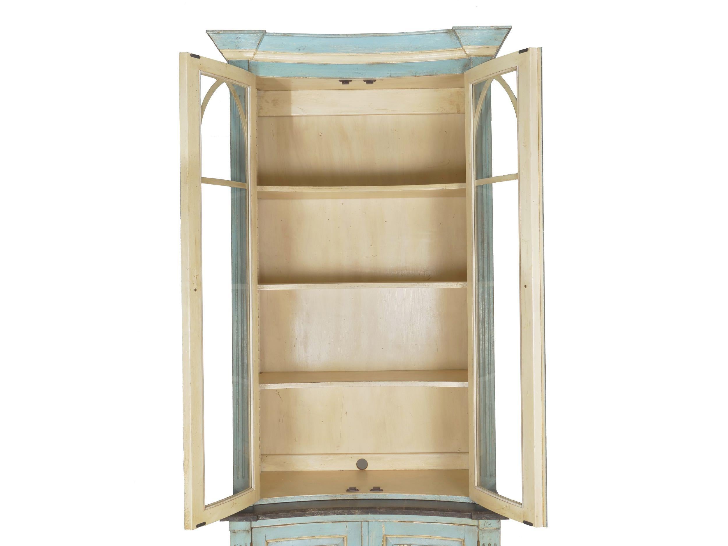 Swedish Gustavian Style Painted Bookshelf Cabinet Bookcase by Lillian August 3