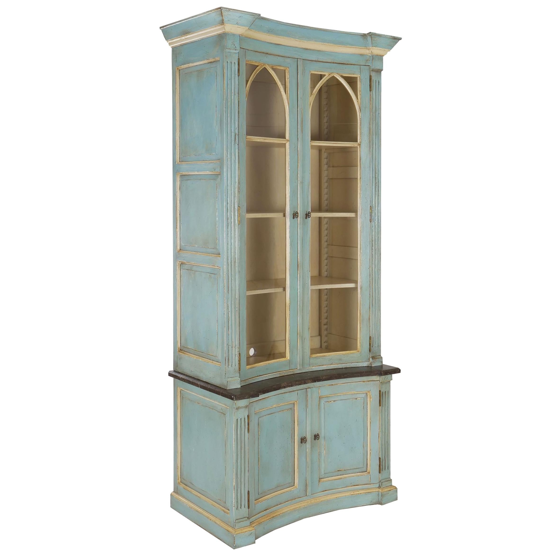 Swedish Gustavian Style Painted Bookshelf Cabinet Bookcase by Lillian August