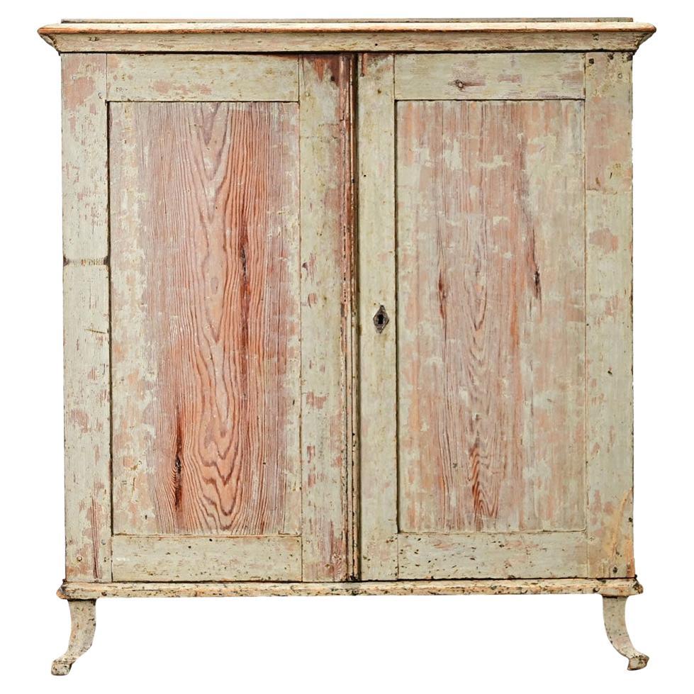 Swedish Gustavian Style Painted Cabinet For Sale