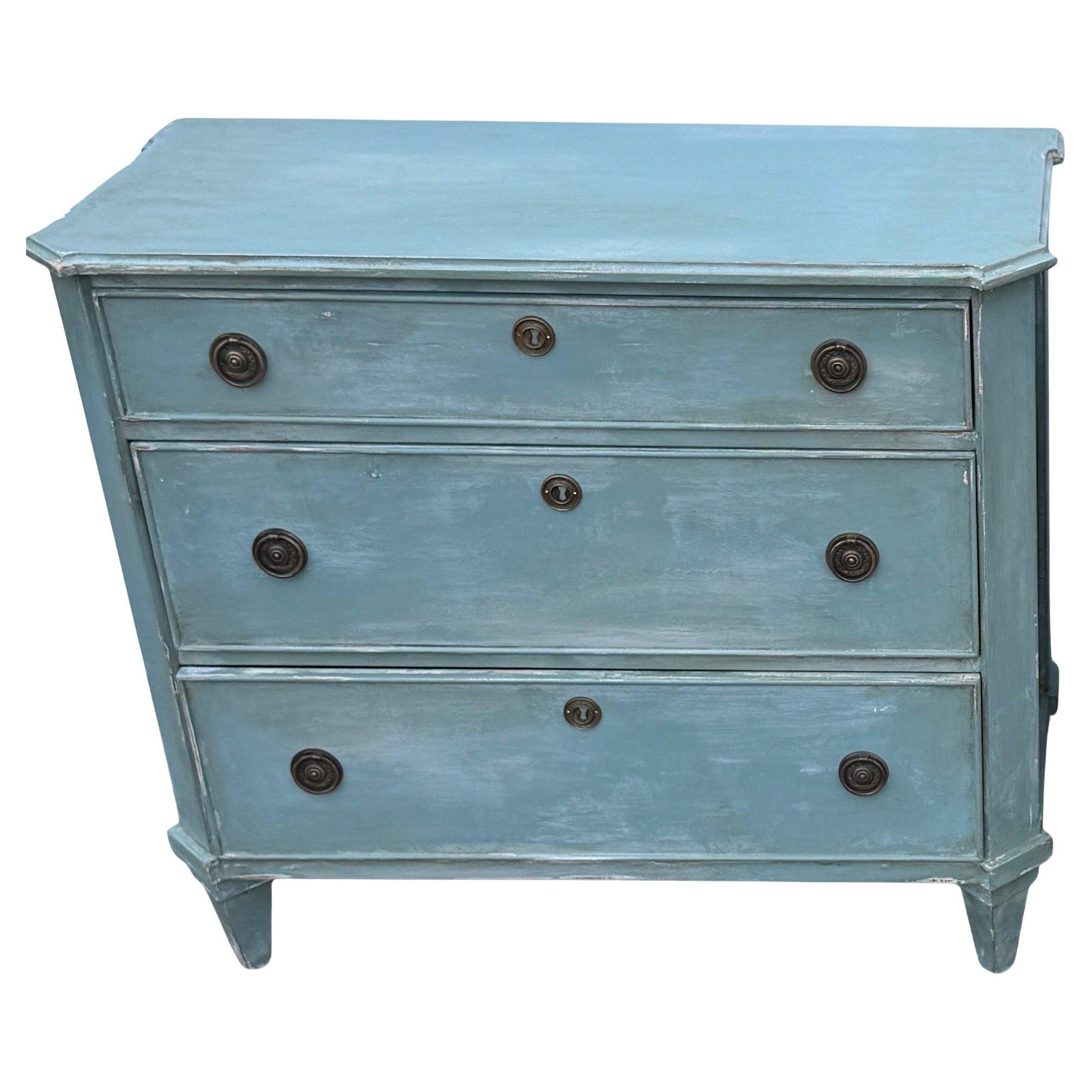 Swedish Gustavian Style Painted Chest of Drawers Bureau