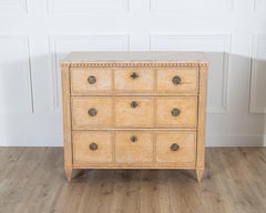 Swedish Gustavian-Style Painted Chest of Drawers in Sienna and Antique White