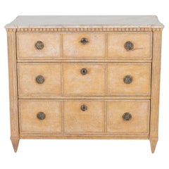 Swedish Gustavian-Style Painted Chest of Drawers in Sienna and Antique White, Ci