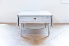 Swedish Gustavian Style Painted Coffee Table with Drop Leaves, 20th Century