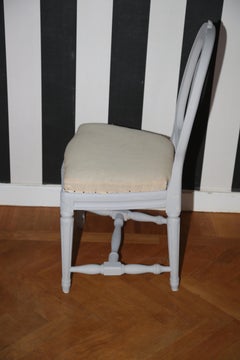 Swedish Gustavian Style Painted Dining Chairs '4'
