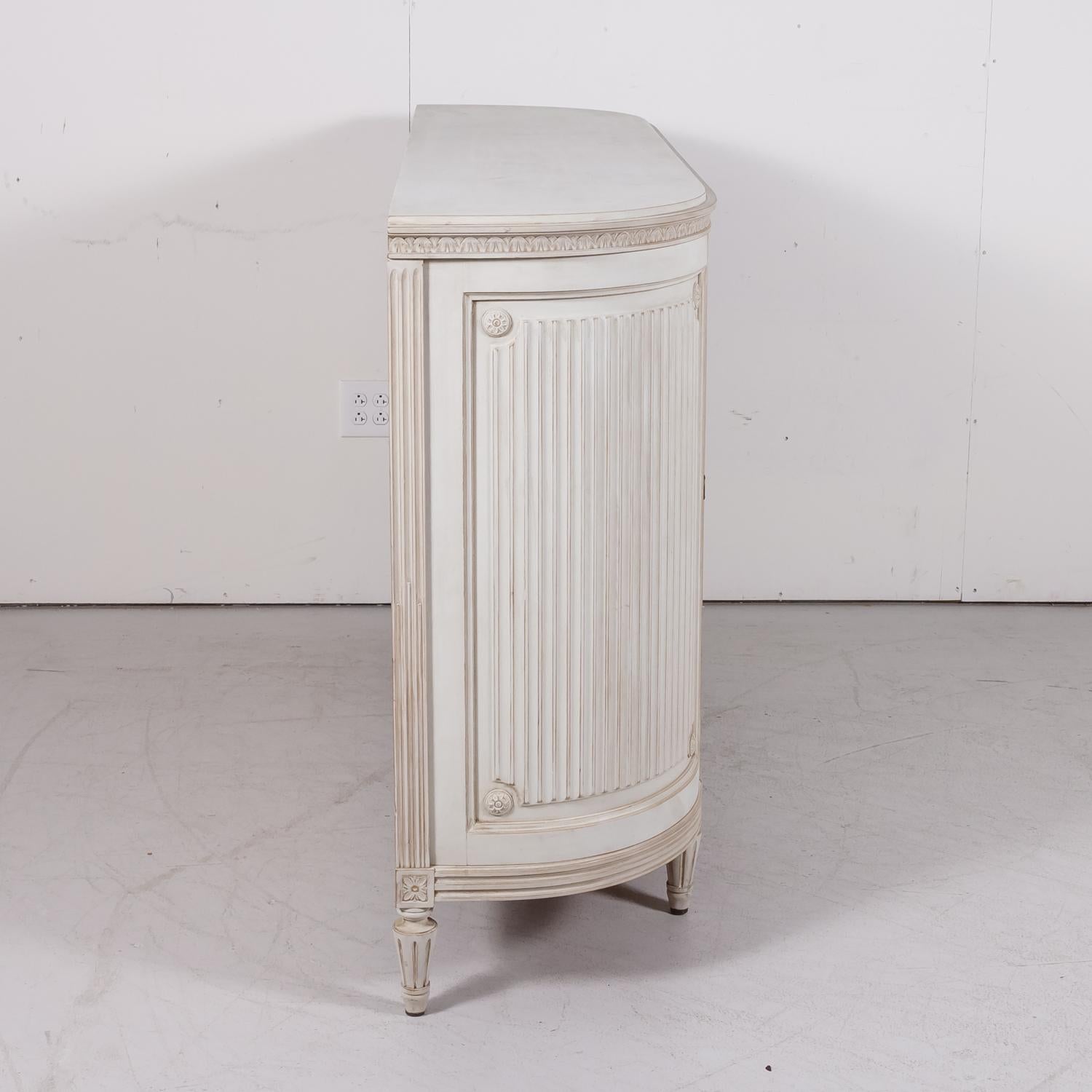 Swedish Gustavian Style Painted Enfilade Buffet with Curved Sides 5