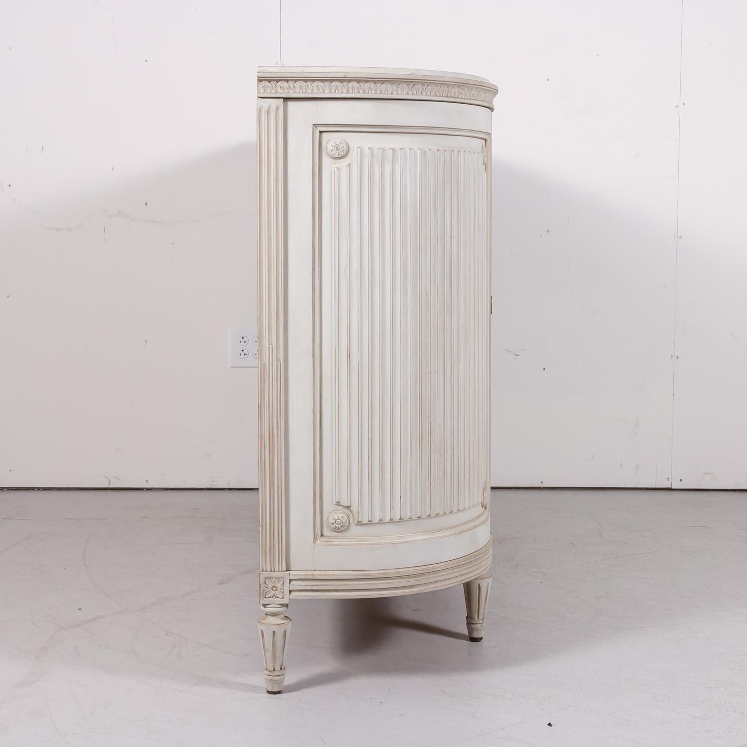 Swedish Gustavian Style Painted Enfilade Buffet with Curved Sides 6