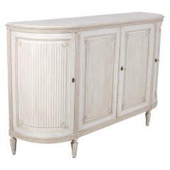 Swedish Gustavian Style Painted Enfilade Buffet with Curved Sides