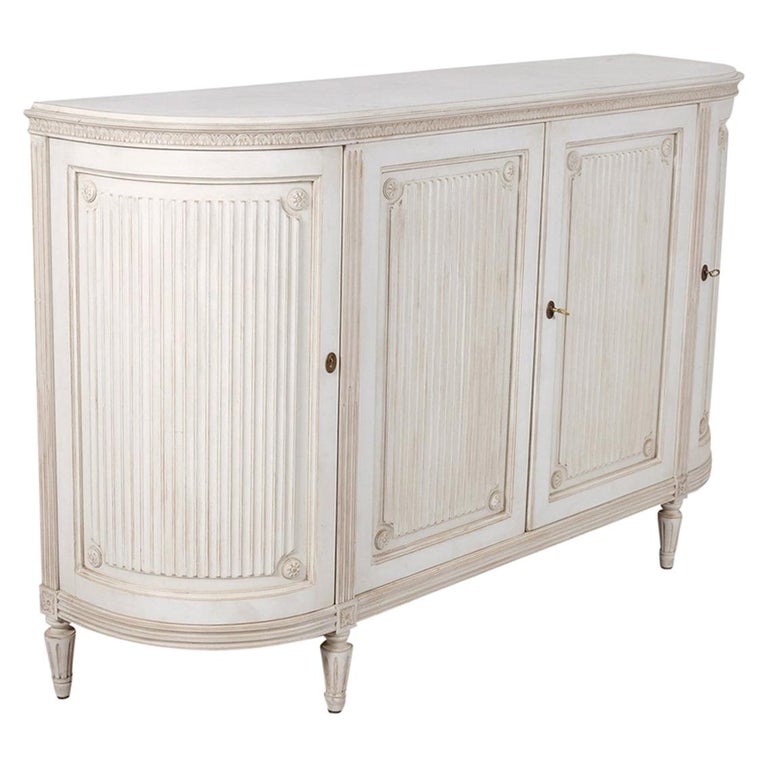 Swedish Gustavian Style Painted Enfilade Buffet with Curved Sides at  1stDibs | rounded buffet, curved sideboard, curved buffet