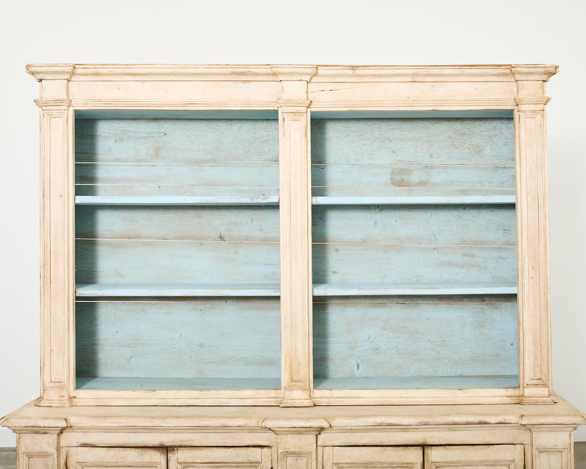 Swedish Gustavian Style Painted Pine Two-Part Bookcase 3